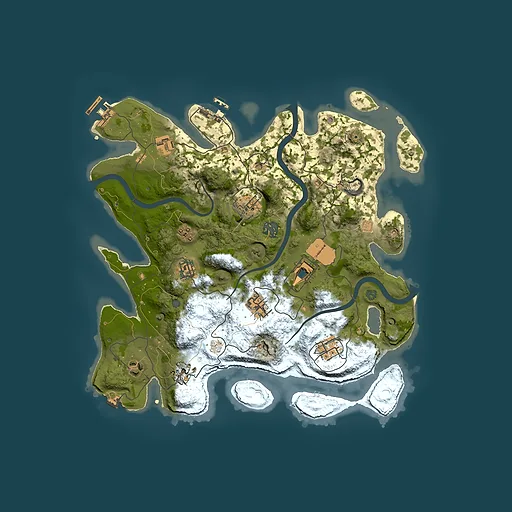 Rust map seed 868575751, 3600x3600m top-down preview