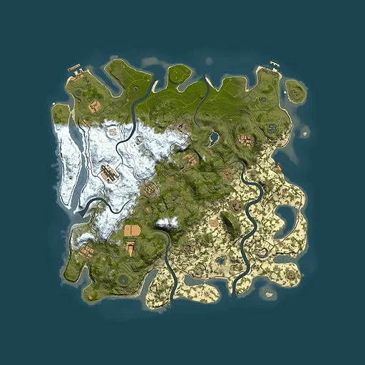 Rust map seed 374124189, 4400x4400m top-down preview