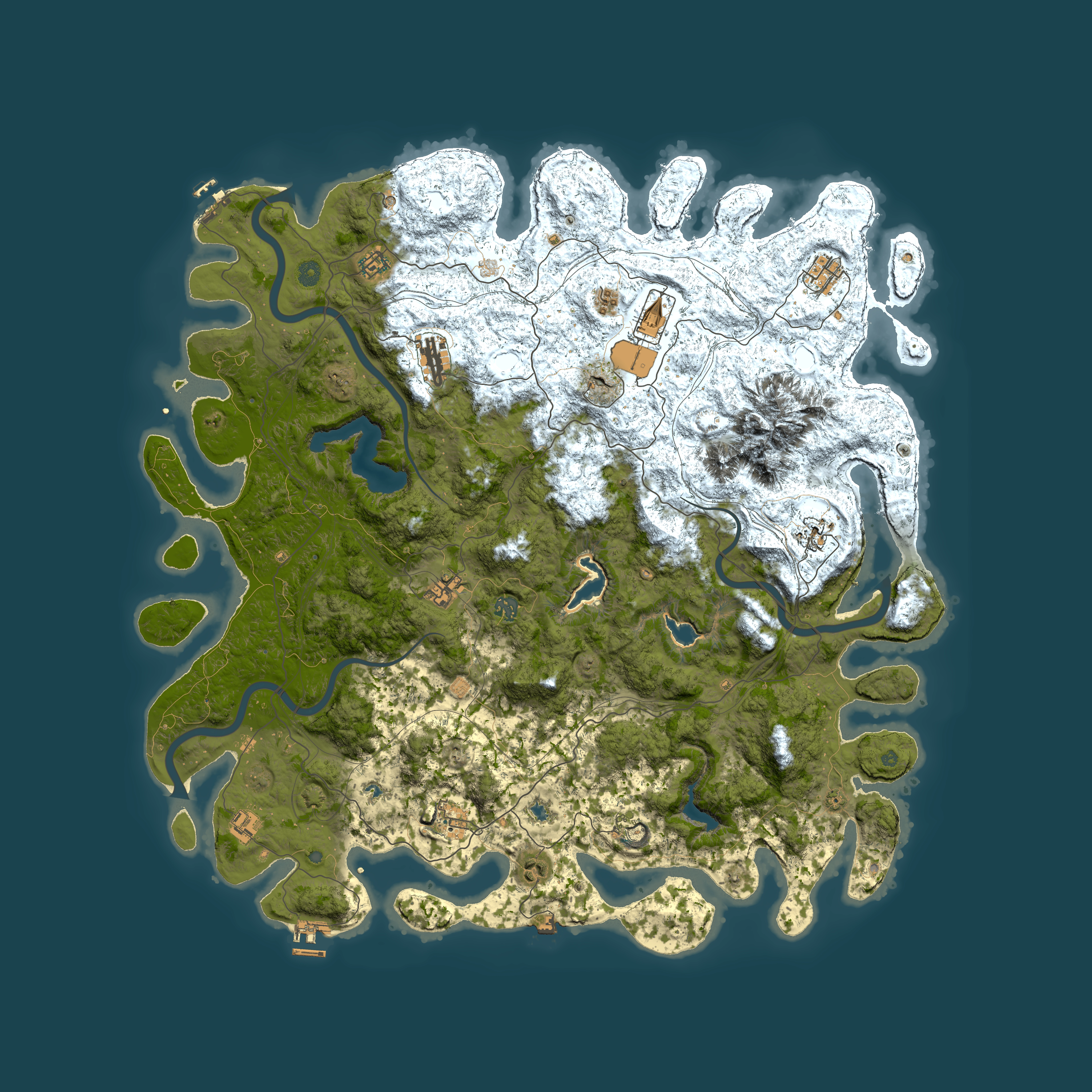 Full top-down render of Rust map seed 1878354507, 5300x5300m
