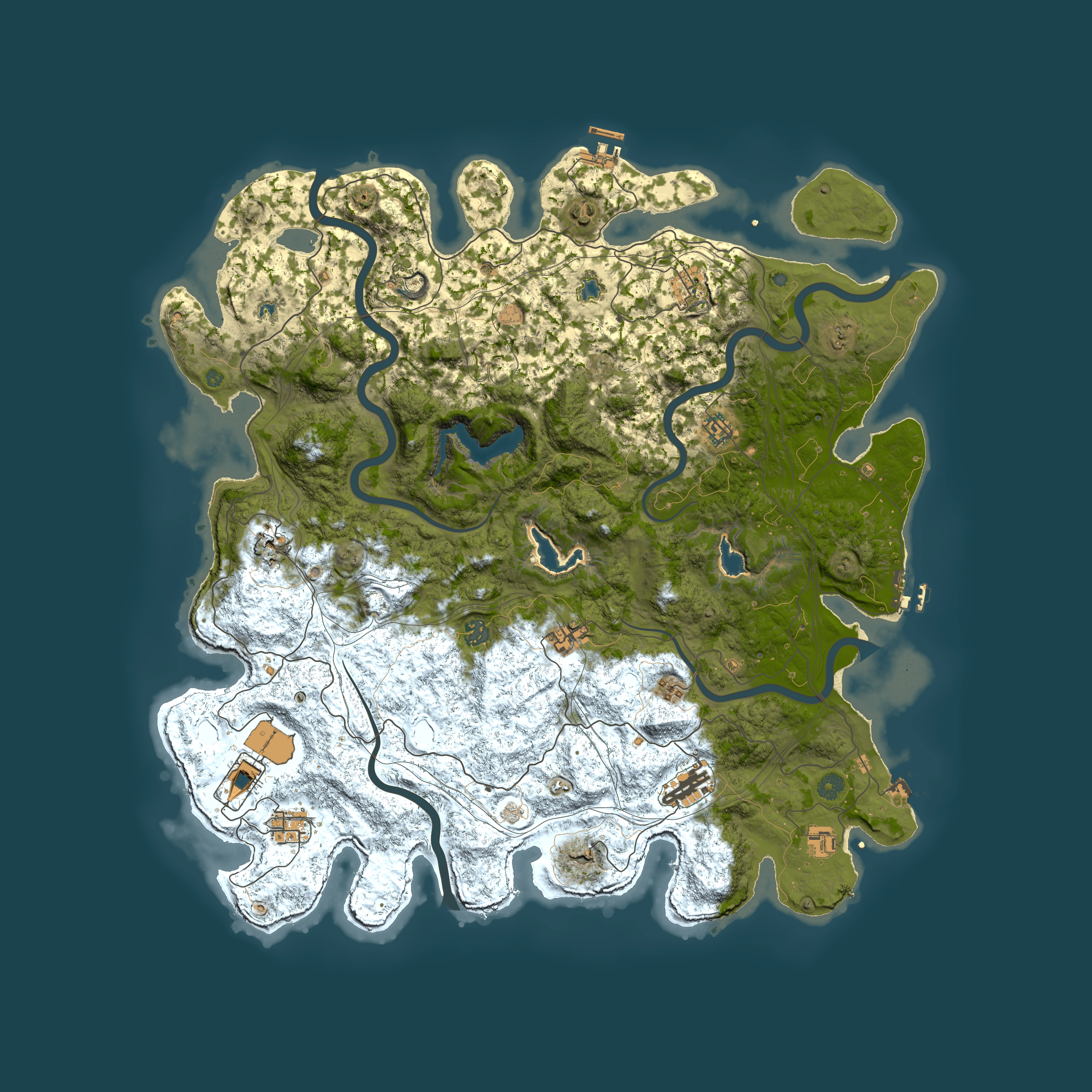 Full top-down render of Rust map seed 662517479, 4950x4950m