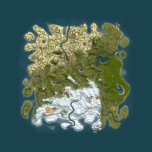 Rust map seed 64973009, 4950x4950m top-down preview