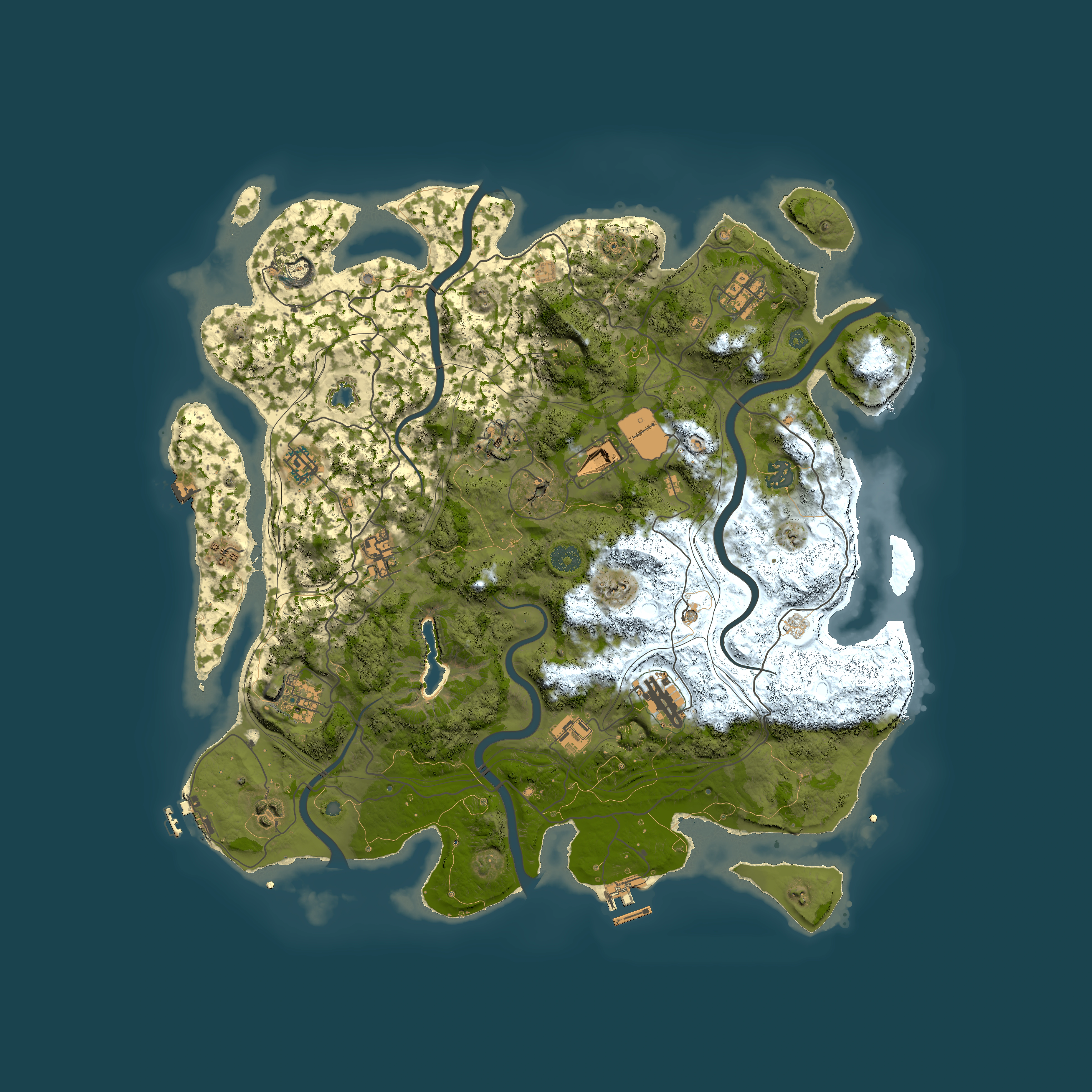 Full top-down render of Rust map seed 1634240972, 4350x4350m