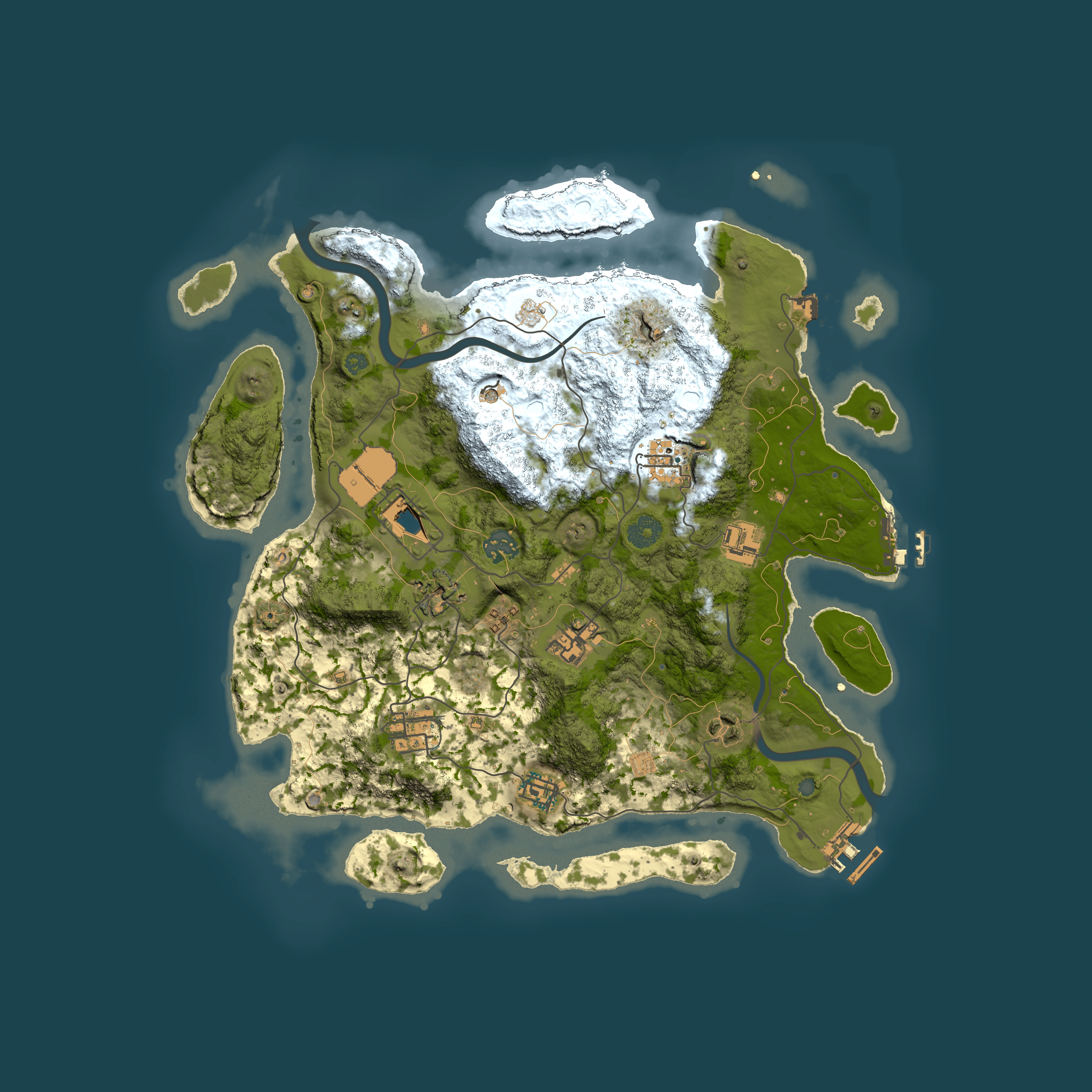 Full top-down render of Rust map seed 1526307870, 3750x3750m