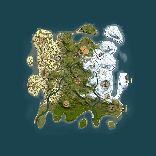 Rust map seed 763030736, 3500x3500m top-down preview