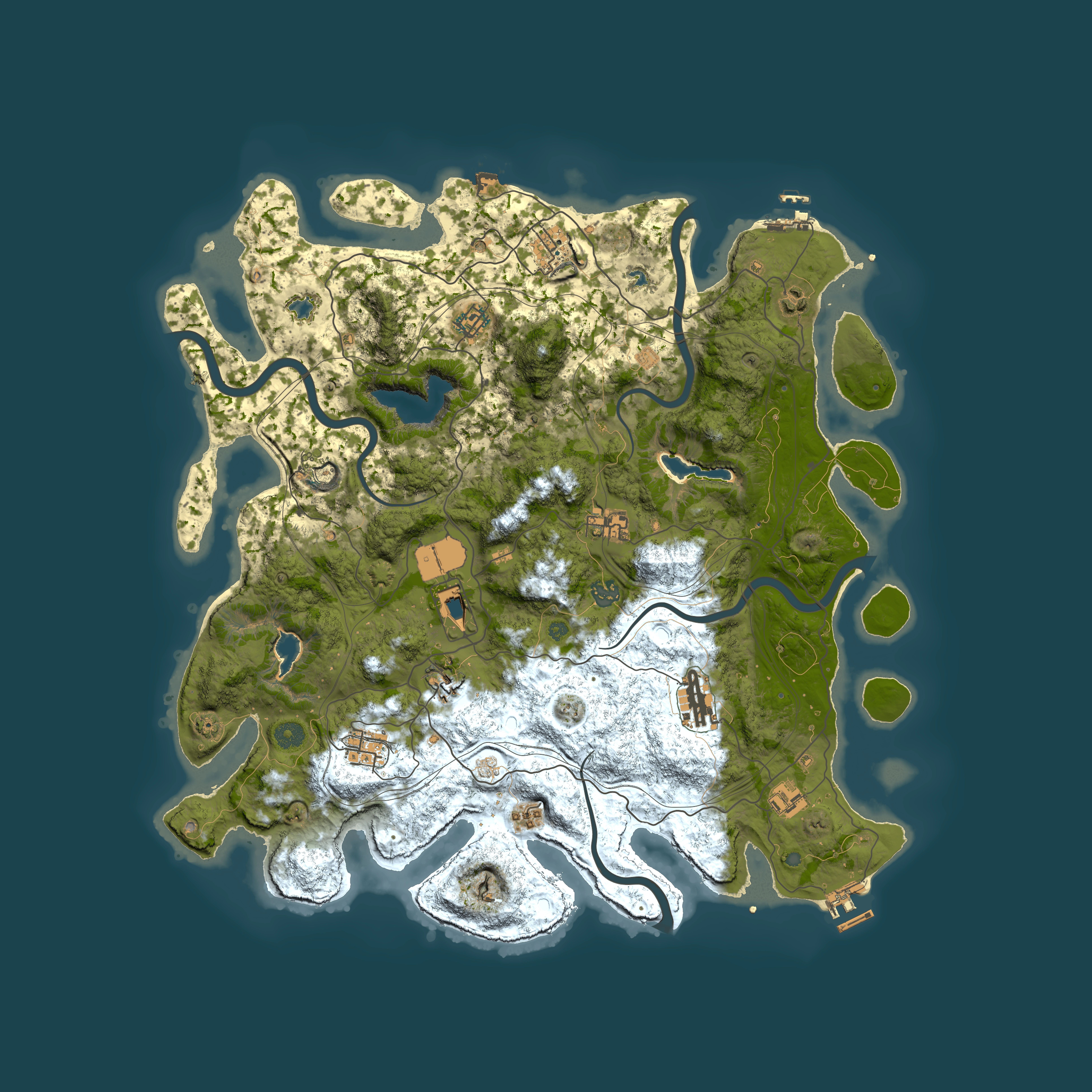 Full top-down render of Rust map seed 155628108, 4550x4550m