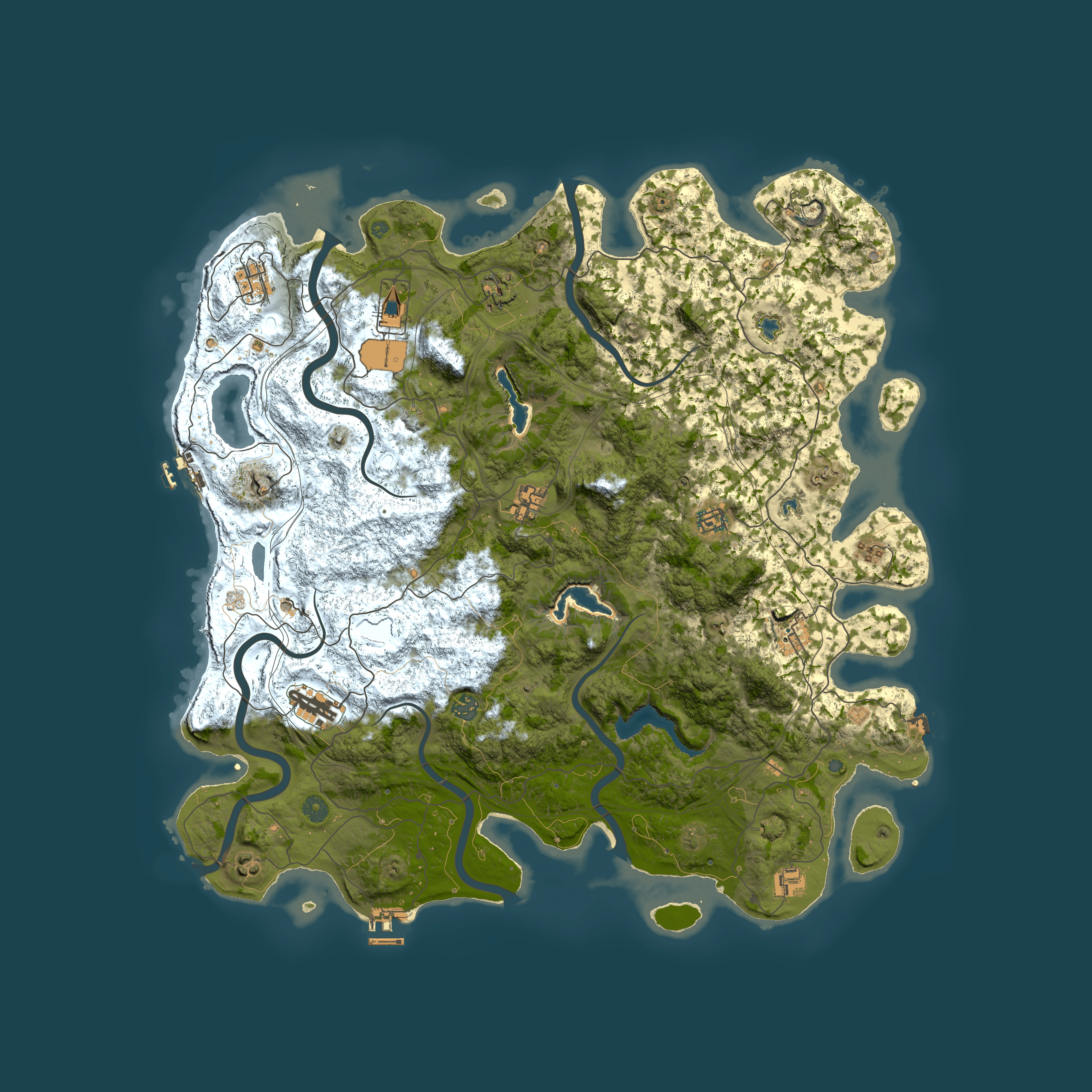 Full top-down render of Rust map seed 1813562146, 4950x4950m