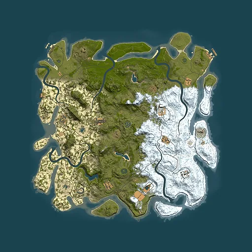 Rust map seed 1644945295, 4950x4950m top-down preview