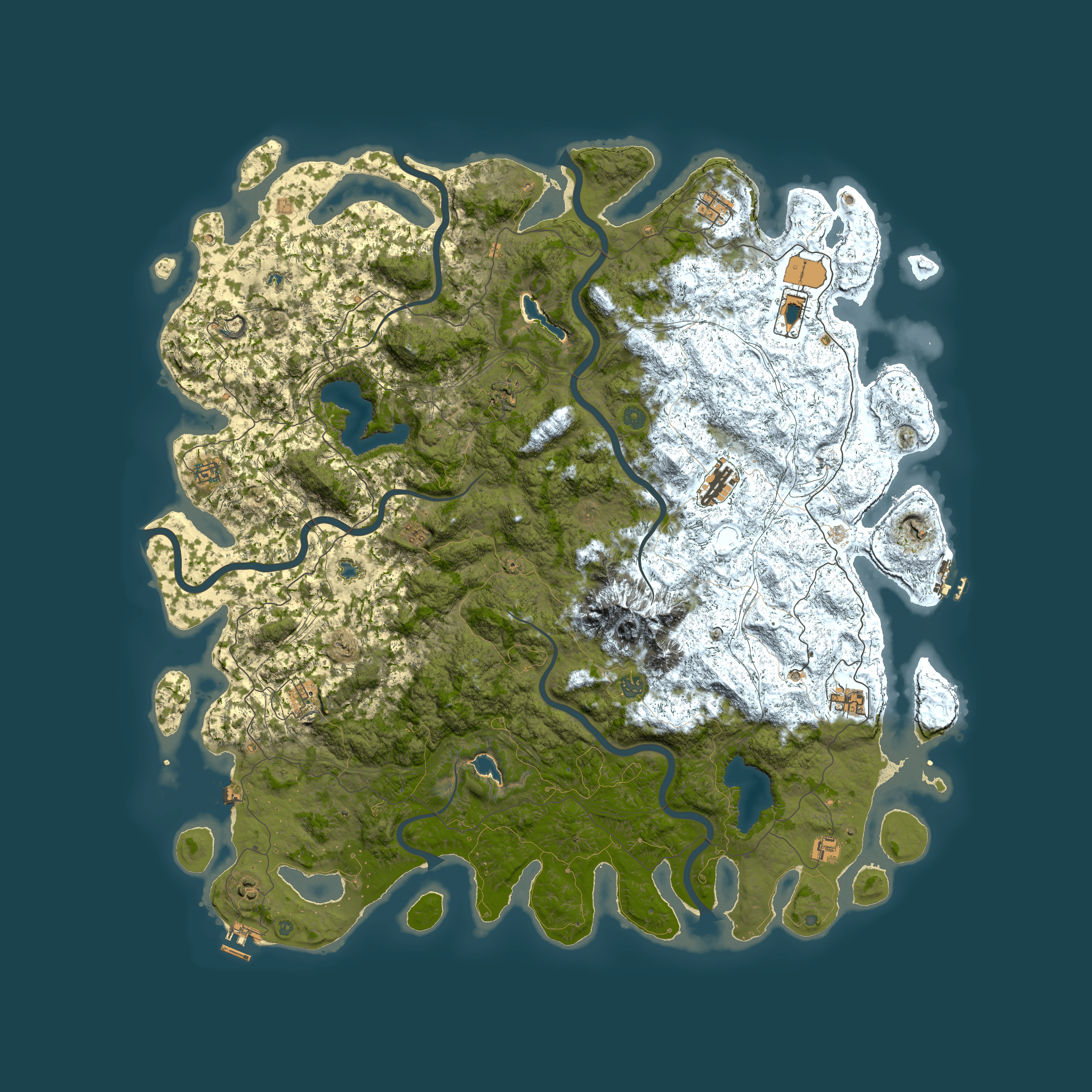 Full top-down render of Rust map seed 1927411775, 5800x5800m