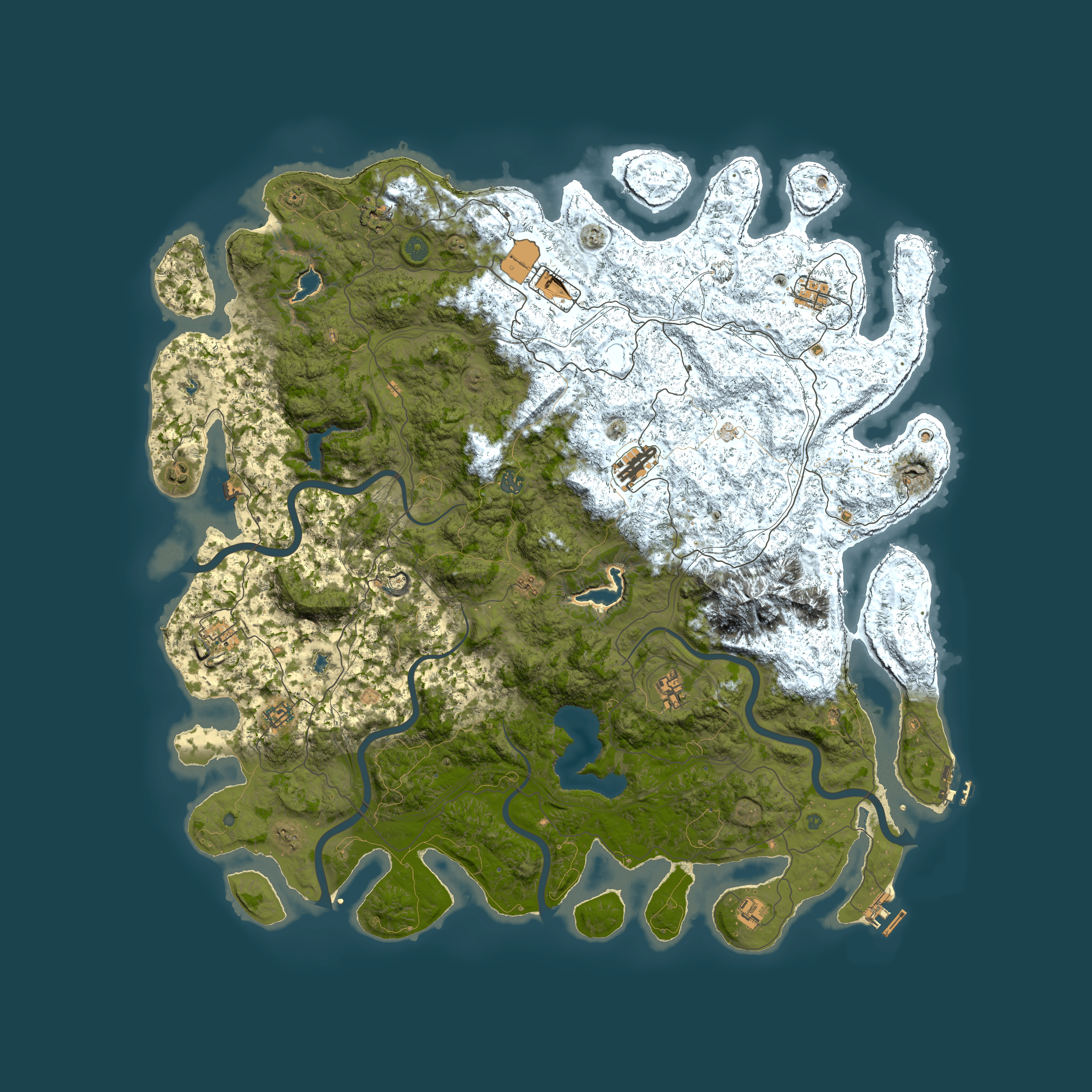 Full top-down render of Rust map seed 2036051480, 5550x5550m
