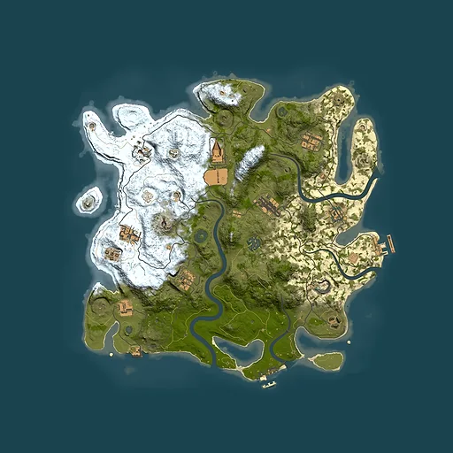 Rust map seed 2007192656, 3800x3800m top-down preview