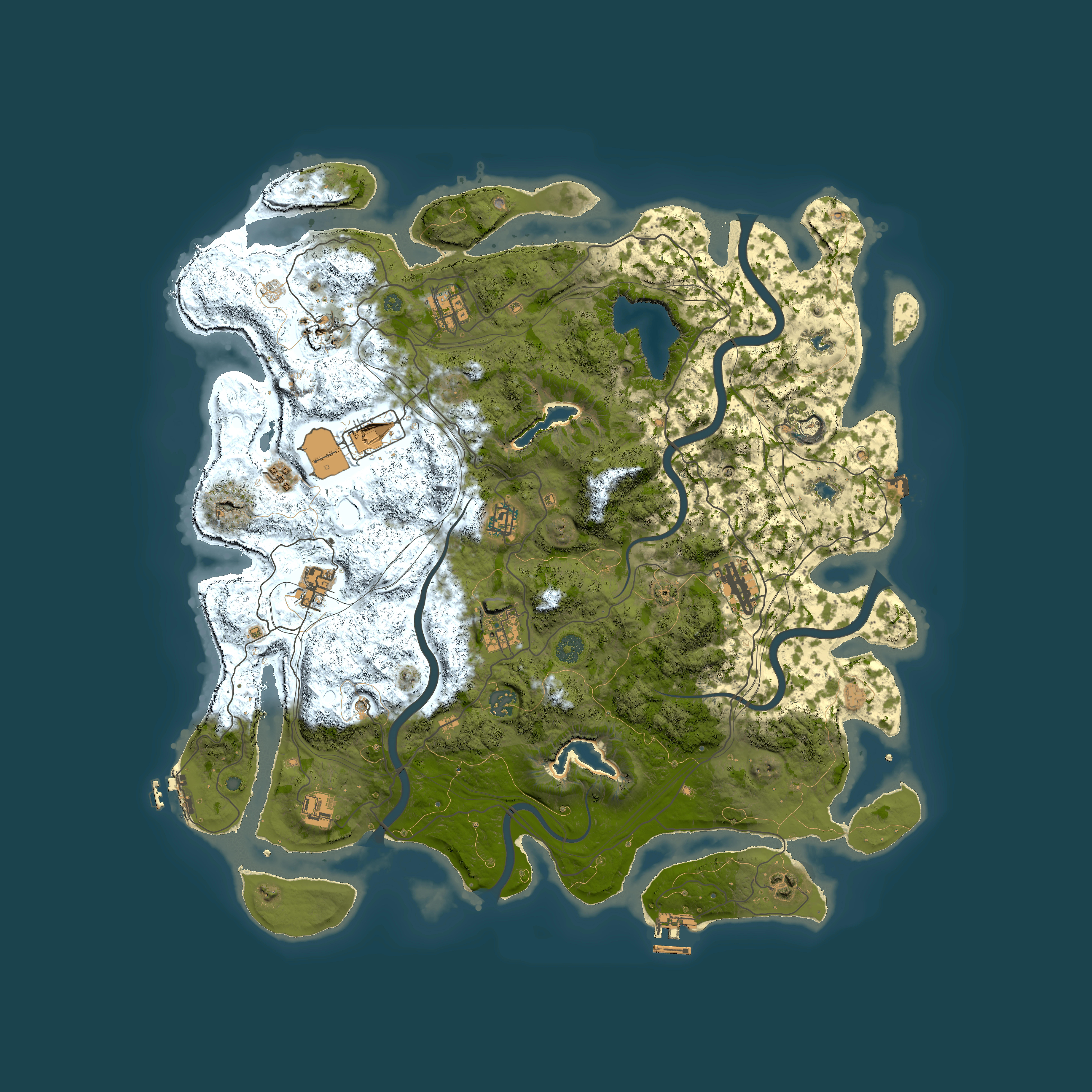 Full top-down render of Rust map seed 1534420704, 4600x4600m
