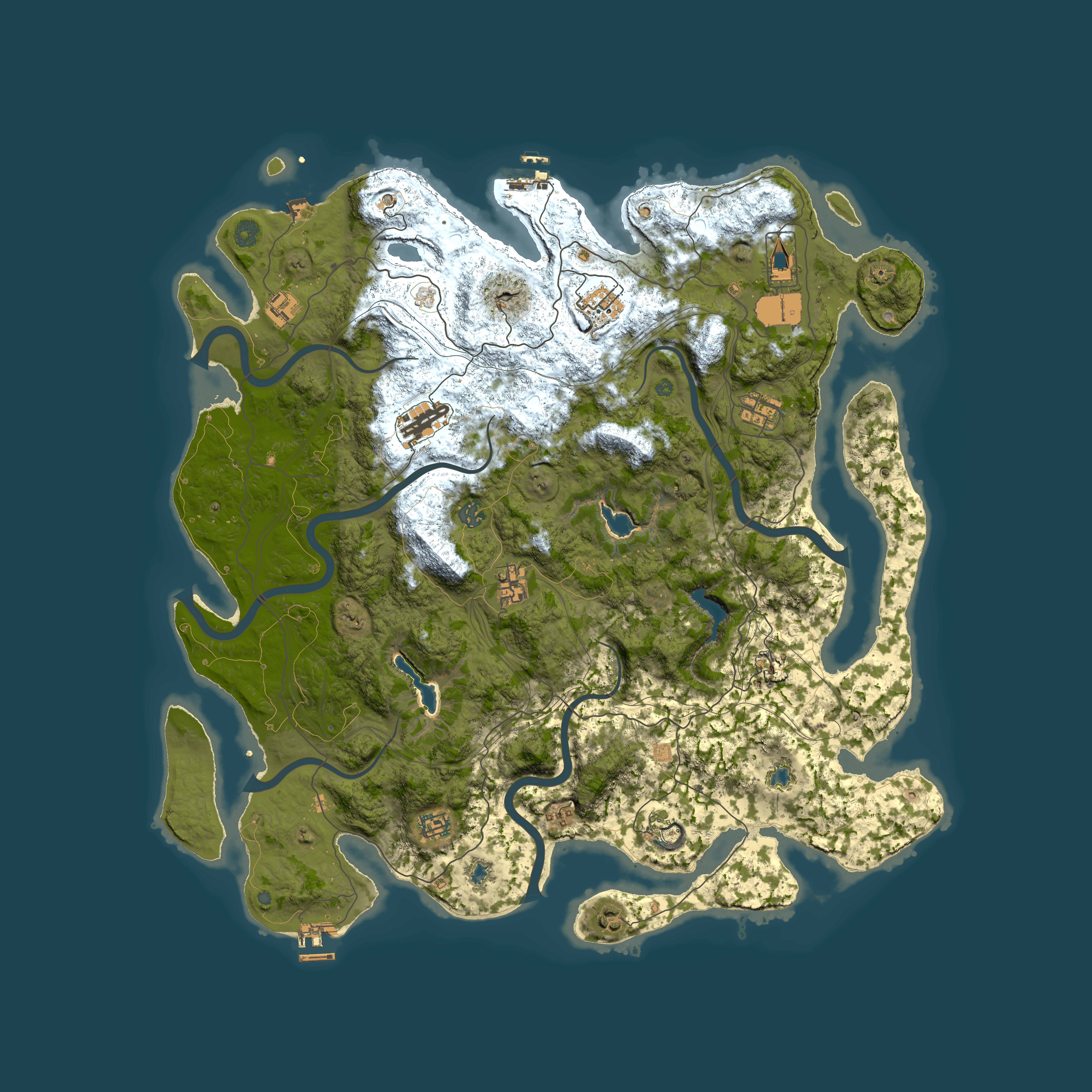 Full top-down render of Rust map seed 1727868020, 4850x4850m