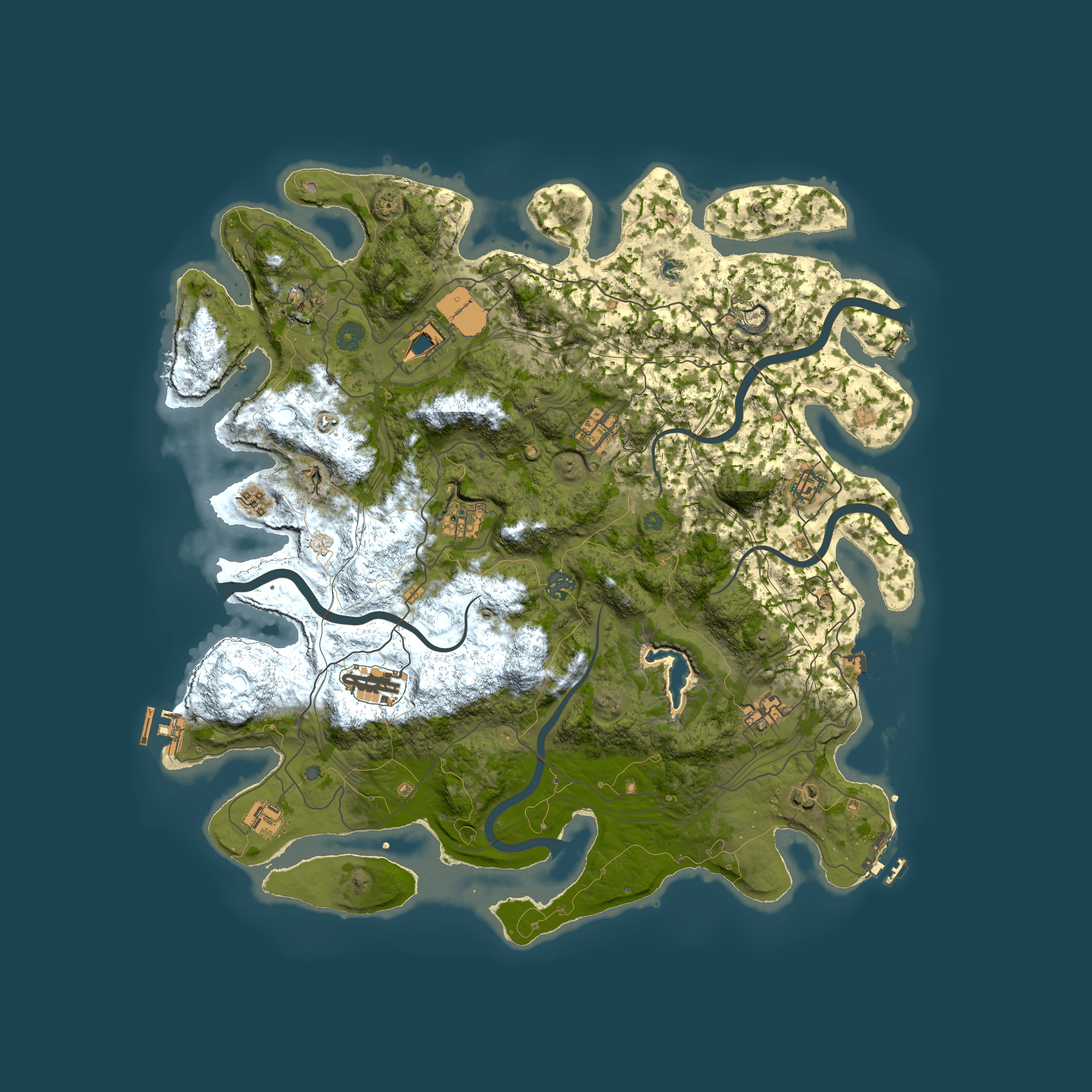 Full top-down render of Rust map seed 699999057, 4450x4450m