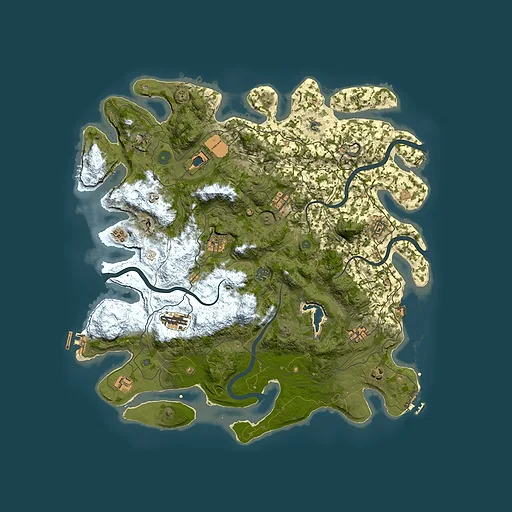 Rust map seed 699999057, 4450x4450m top-down preview