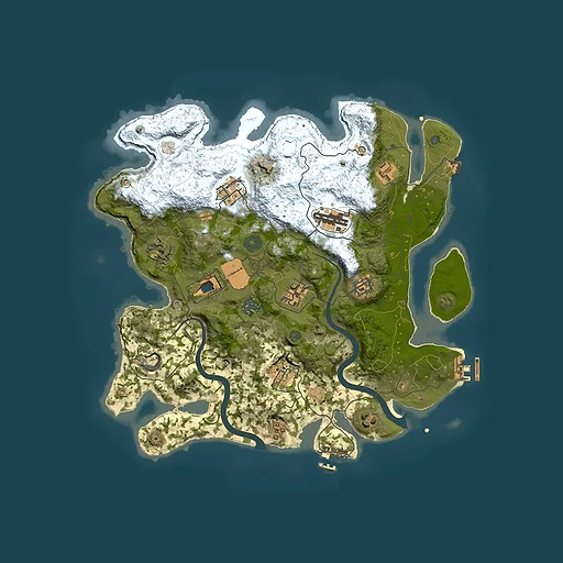 Rust map seed 1491074257, 3700x3700m top-down preview