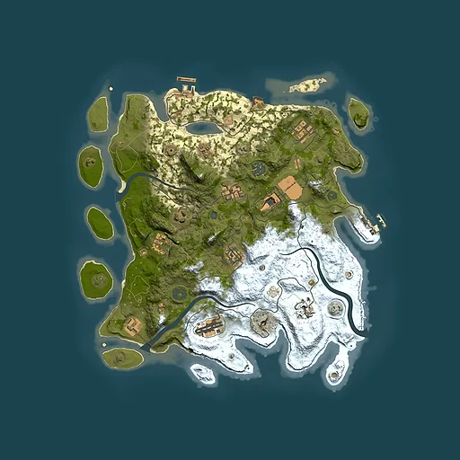 Rust map seed 555067335, 3800x3800m top-down preview