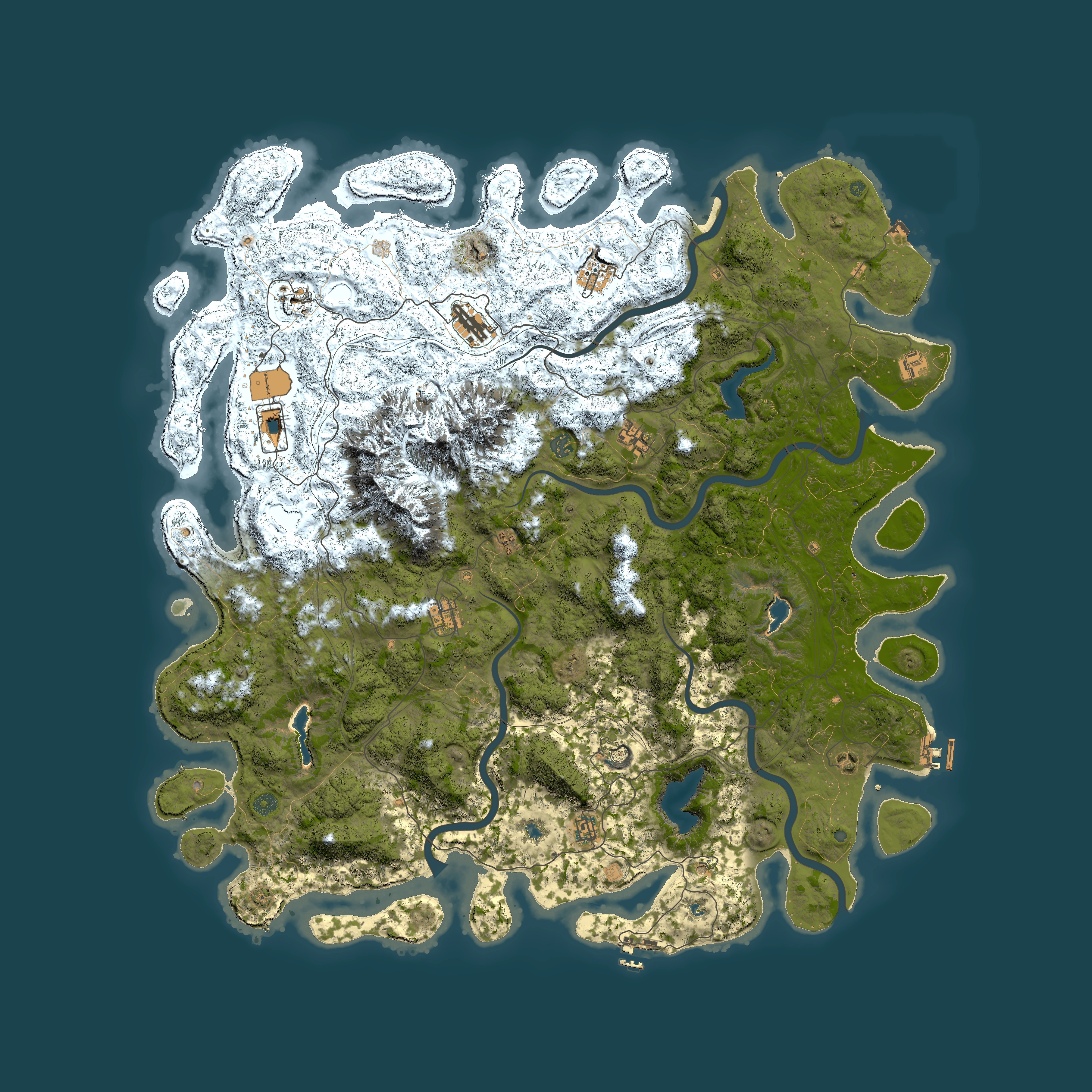 Full top-down render of Rust map seed 91585368, 5650x5650m