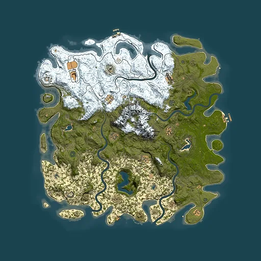 Rust map seed 477976664, 5350x5350m top-down preview