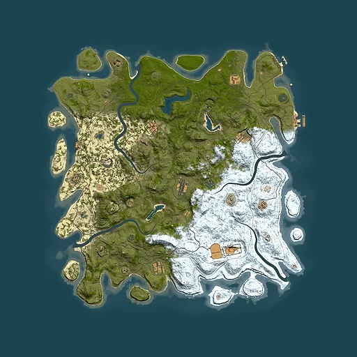 Rust map seed 1365987207, 4950x4950m top-down preview