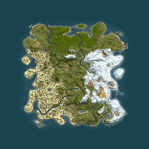 Rust map seed 288034657, 4450x4450m top-down preview