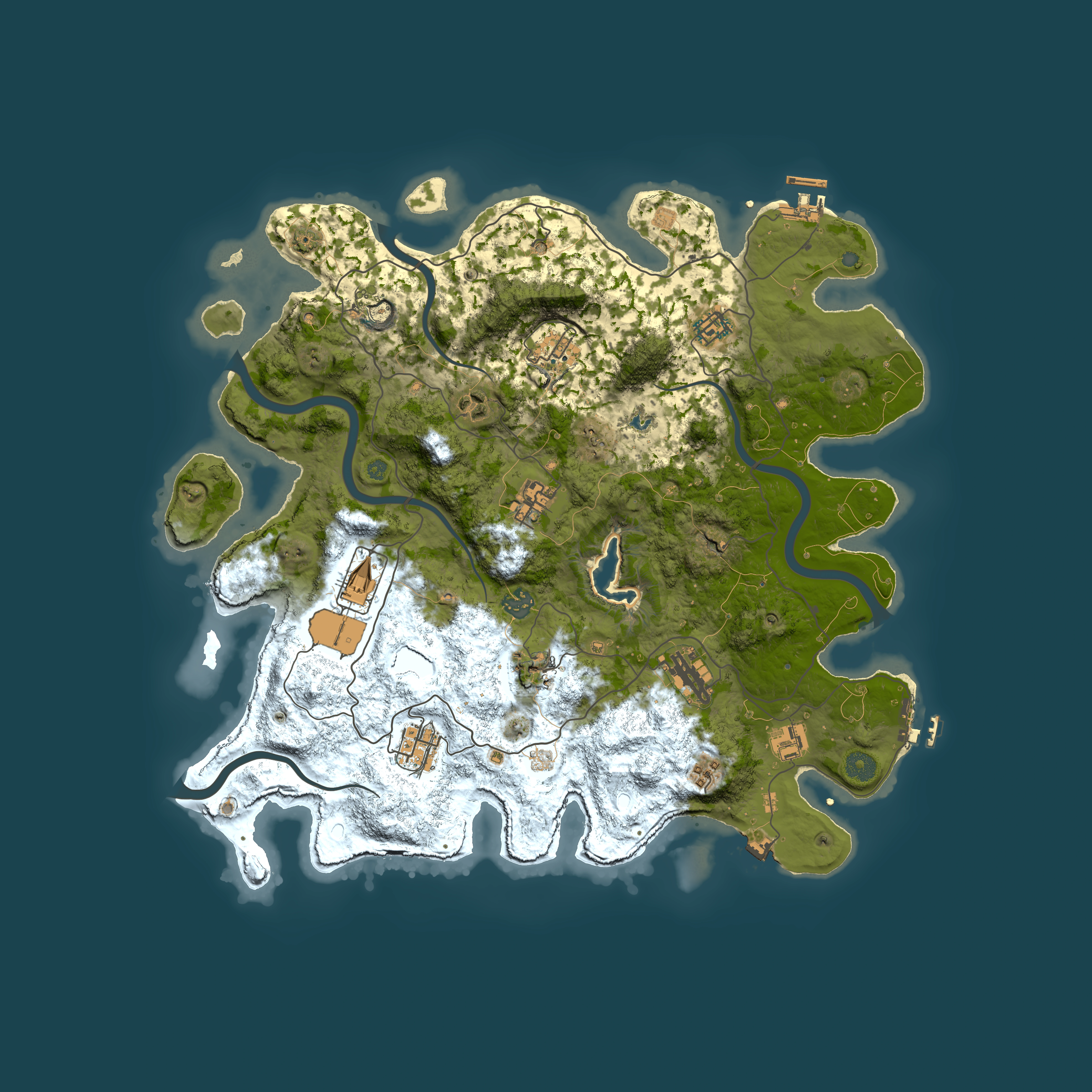 Full top-down render of Rust map seed 379047385, 4200x4200m