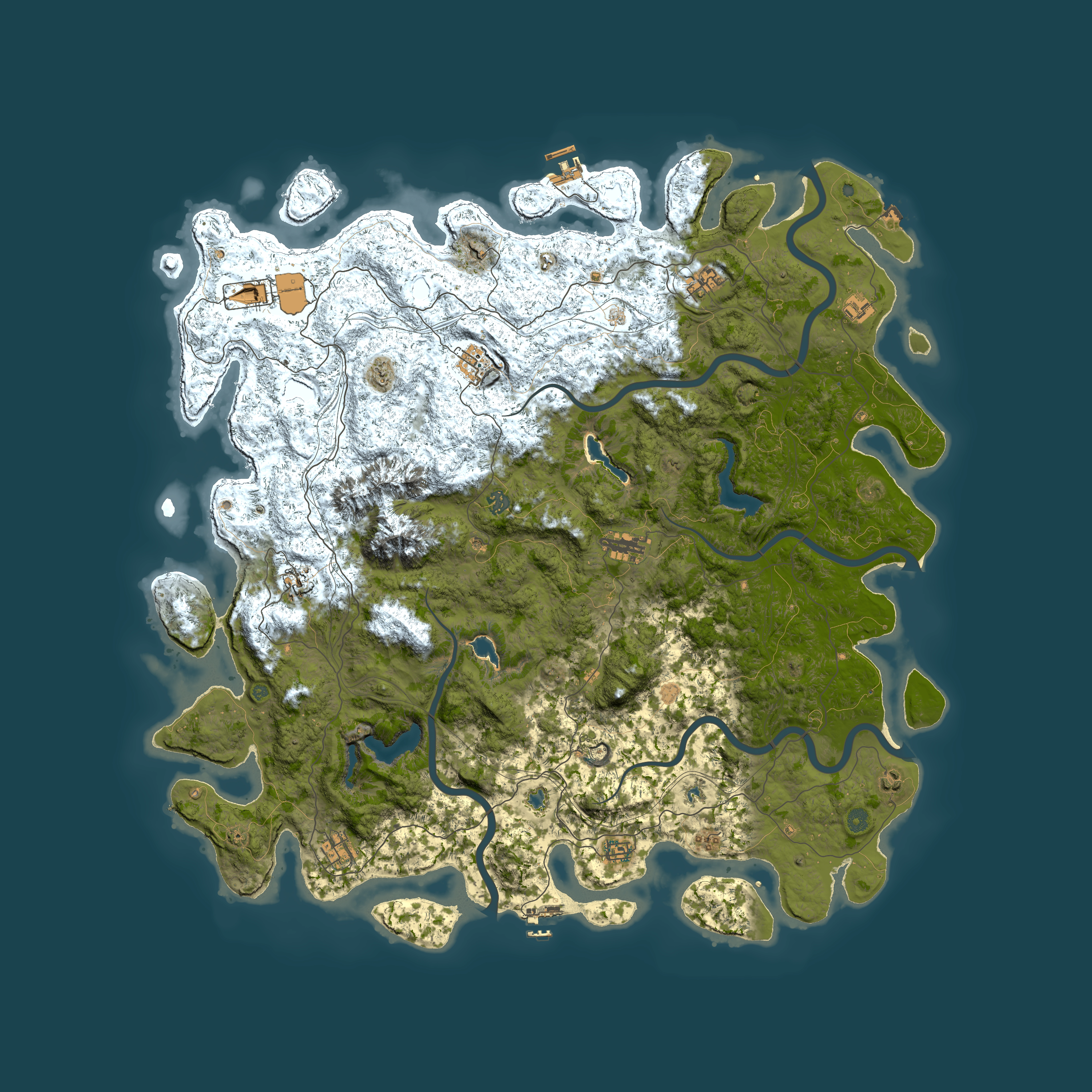 Full top-down render of Rust map seed 260881782, 5650x5650m