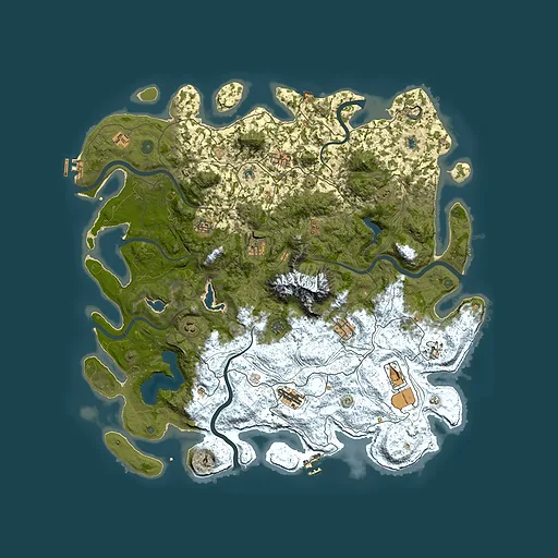 Rust map seed 304054892, 5050x5050m top-down preview