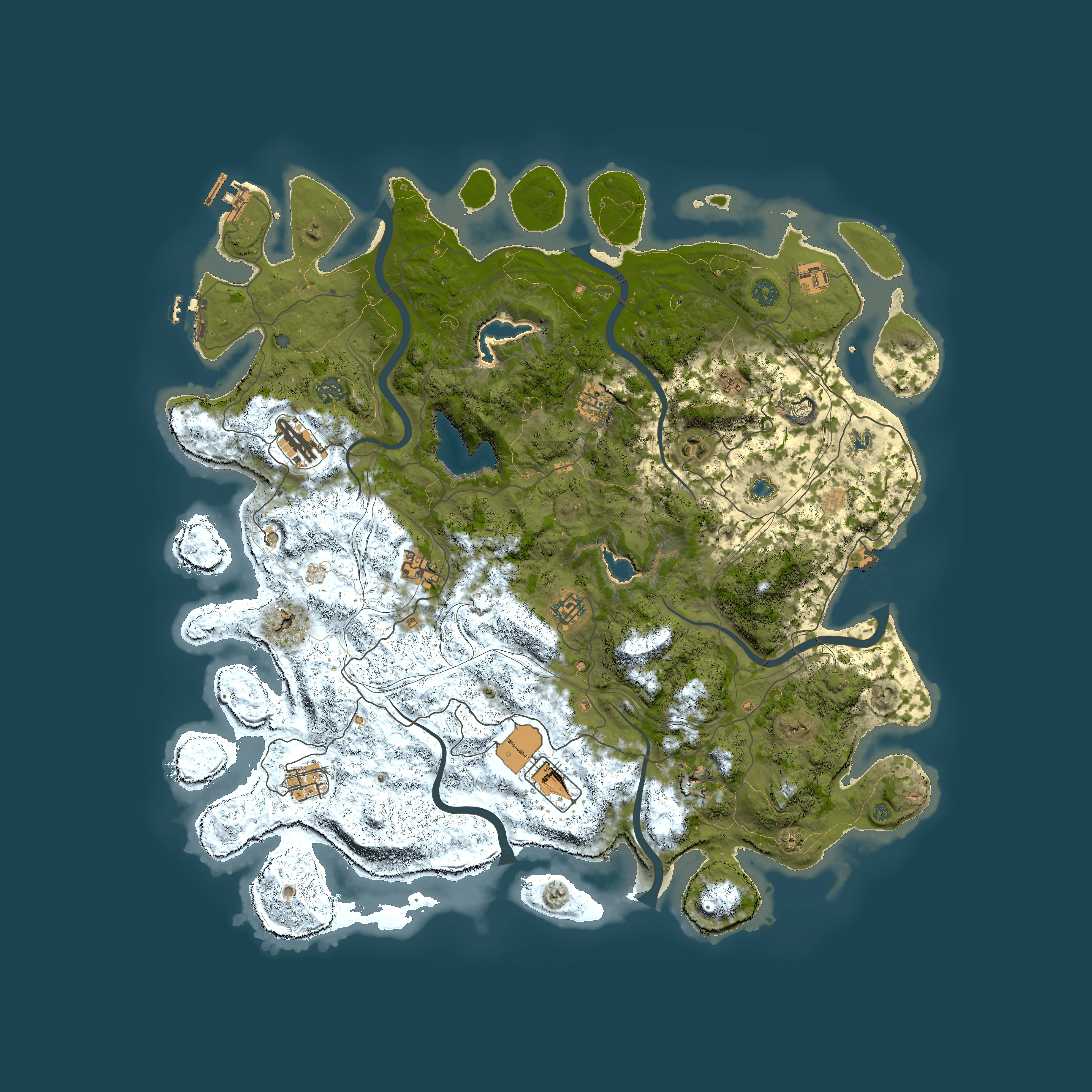 Full top-down render of Rust map seed 247128304, 4850x4850m