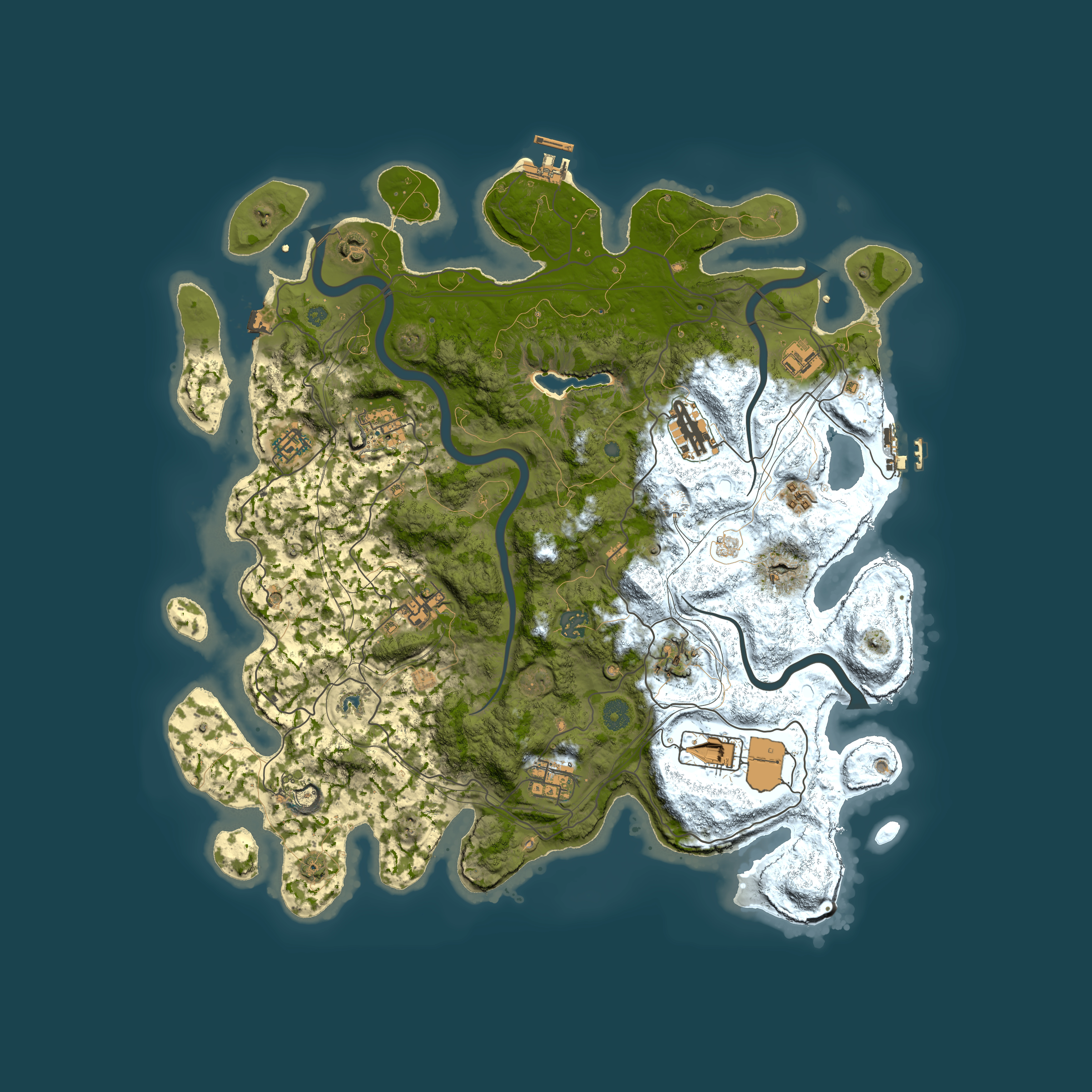 Full top-down render of Rust map seed 1309525004, 4300x4300m