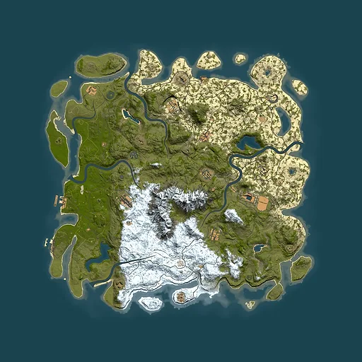 Rust map seed 966824291, 5300x5300m top-down preview