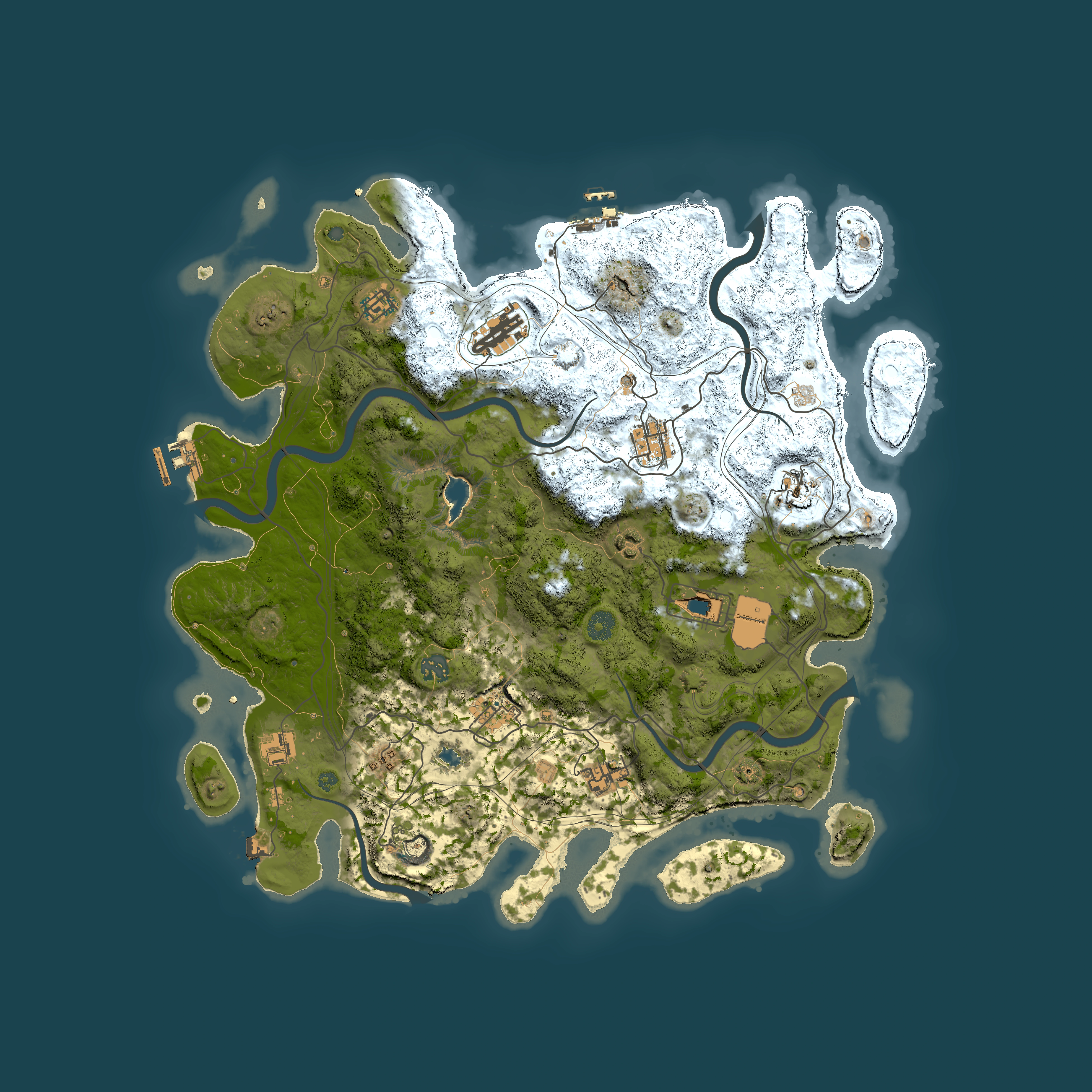 Full top-down render of Rust map seed 2079064248, 4400x4400m