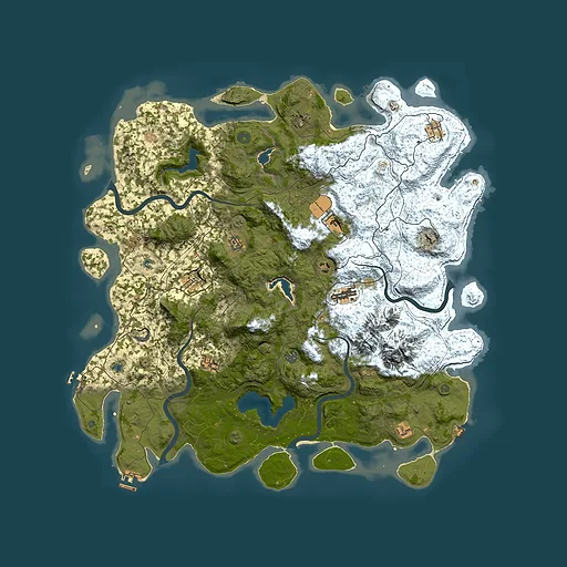 Rust map seed 609561004, 5250x5250m top-down preview