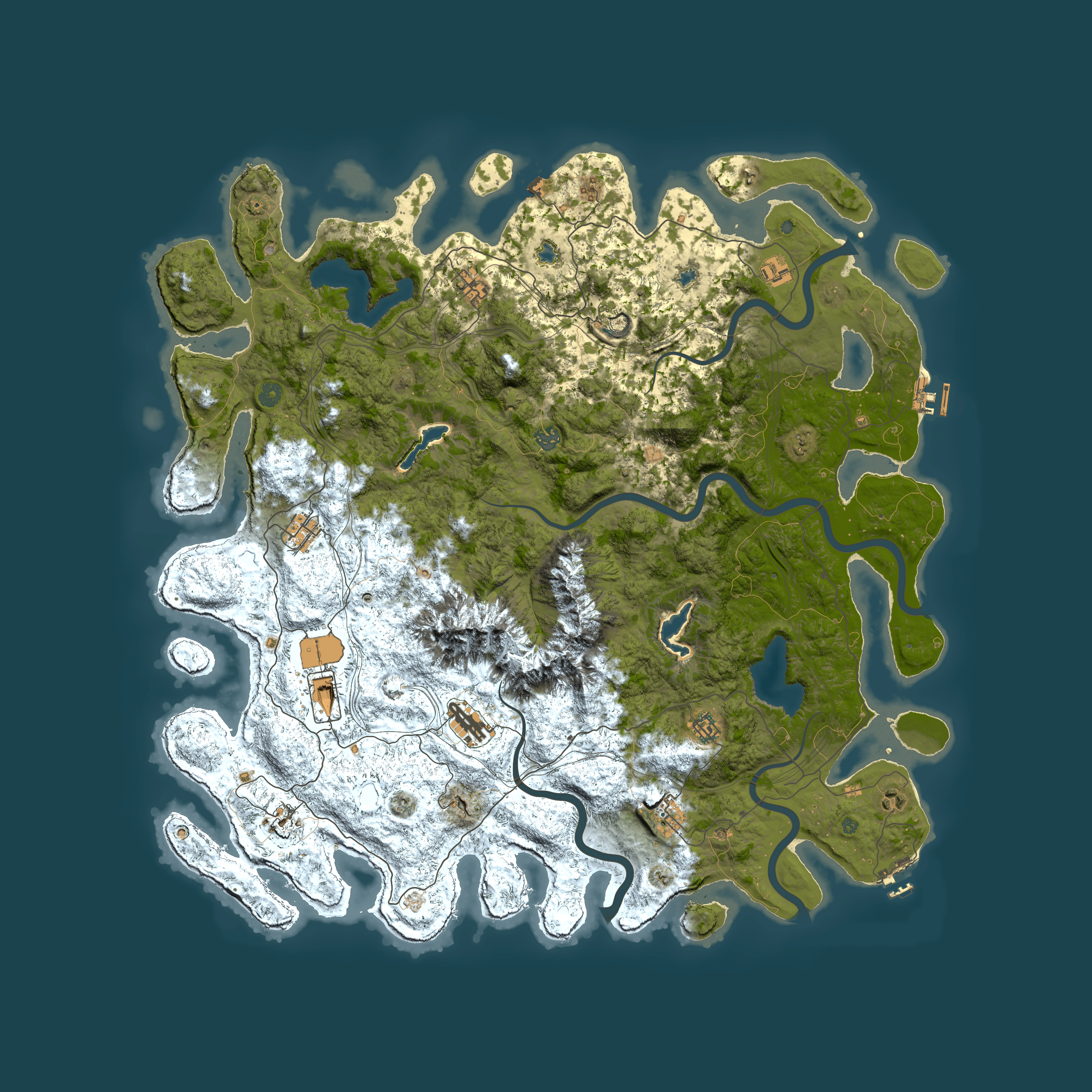 Full top-down render of Rust map seed 1391510516, 5400x5400m
