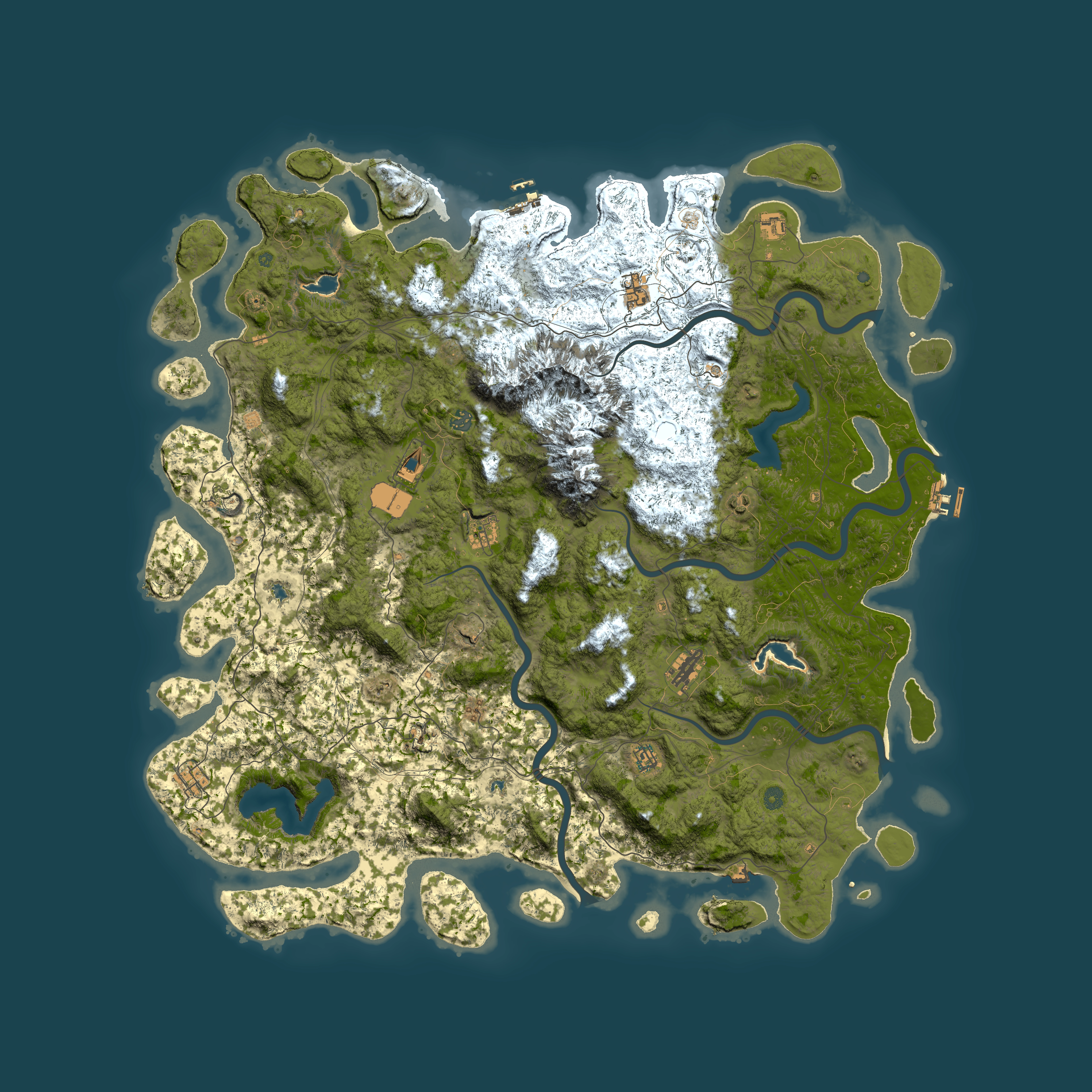 Full top-down render of Rust map seed 1708455599, 5850x5850m