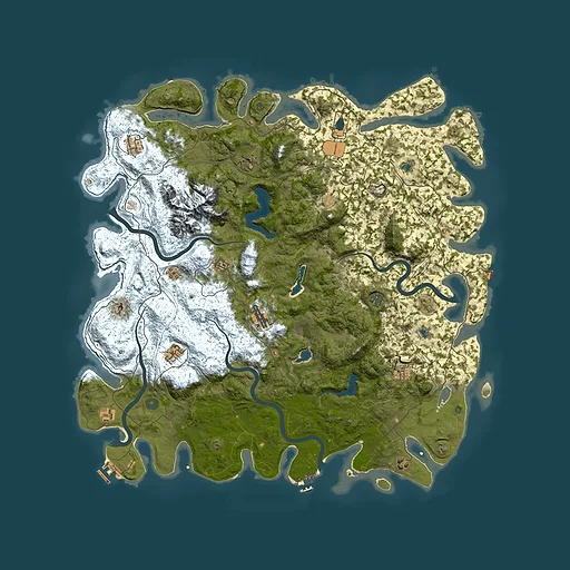 Rust map seed 695363198, 5400x5400m top-down preview