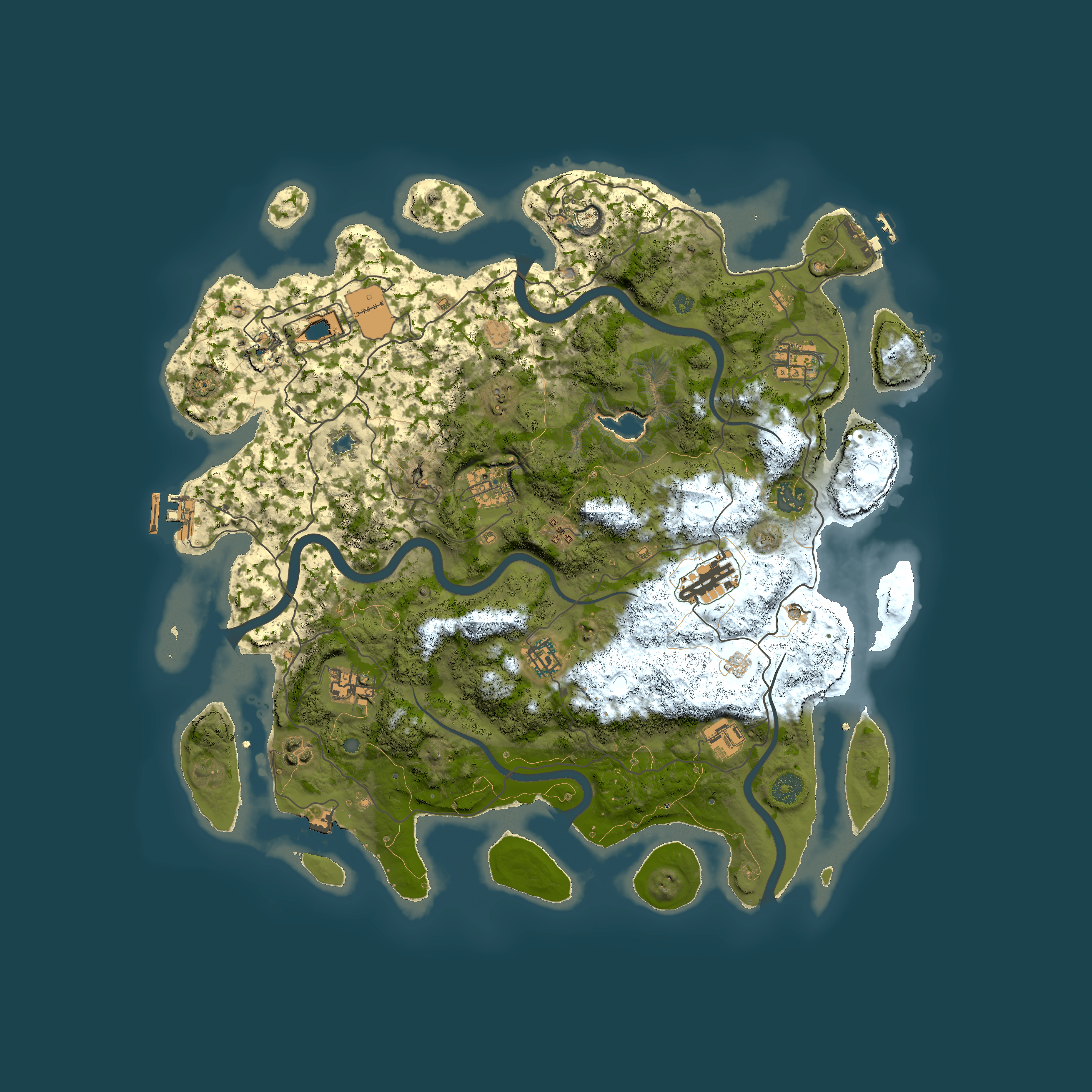 Full top-down render of Rust map seed 1448219348, 4200x4200m