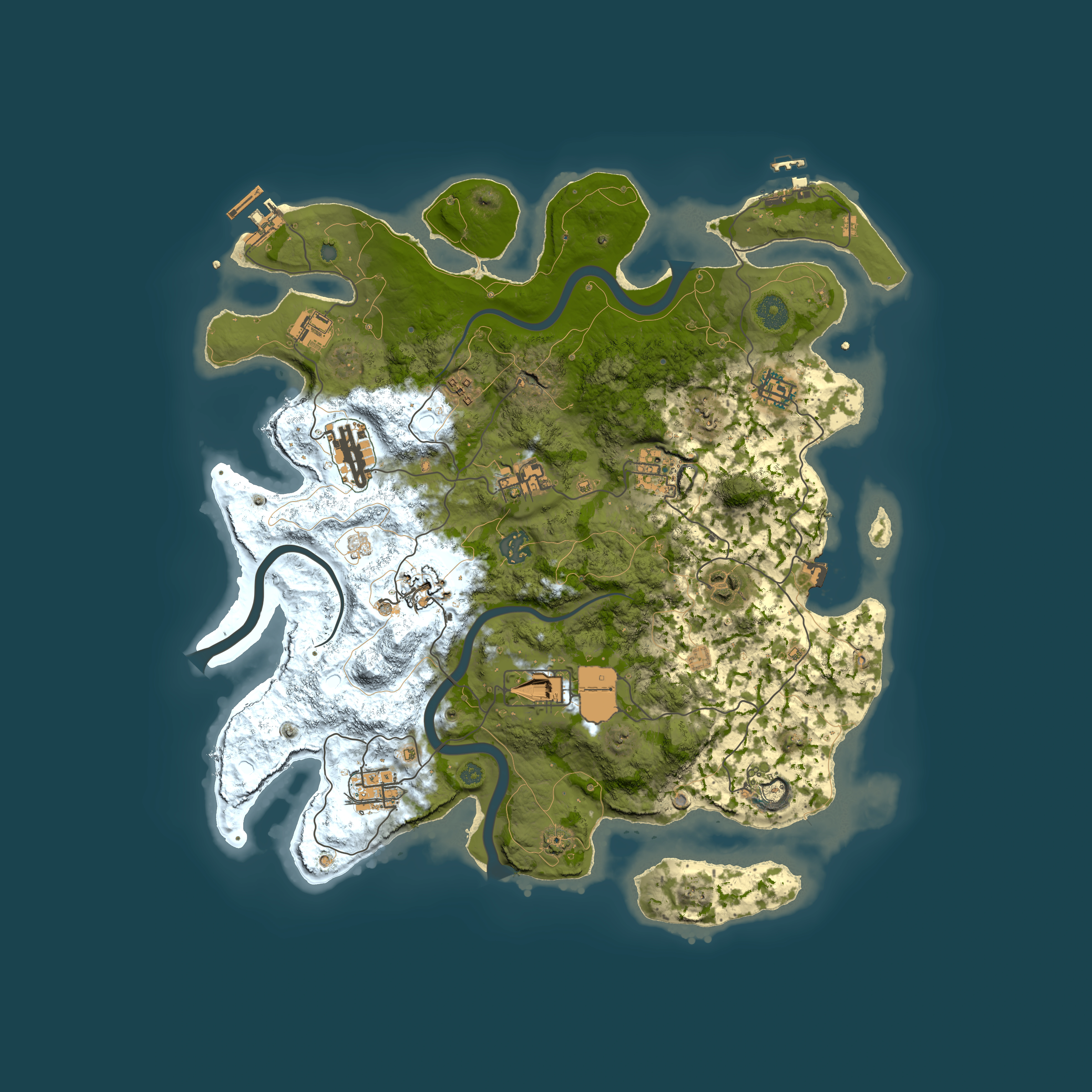 Full top-down render of Rust map seed 1270399566, 3950x3950m