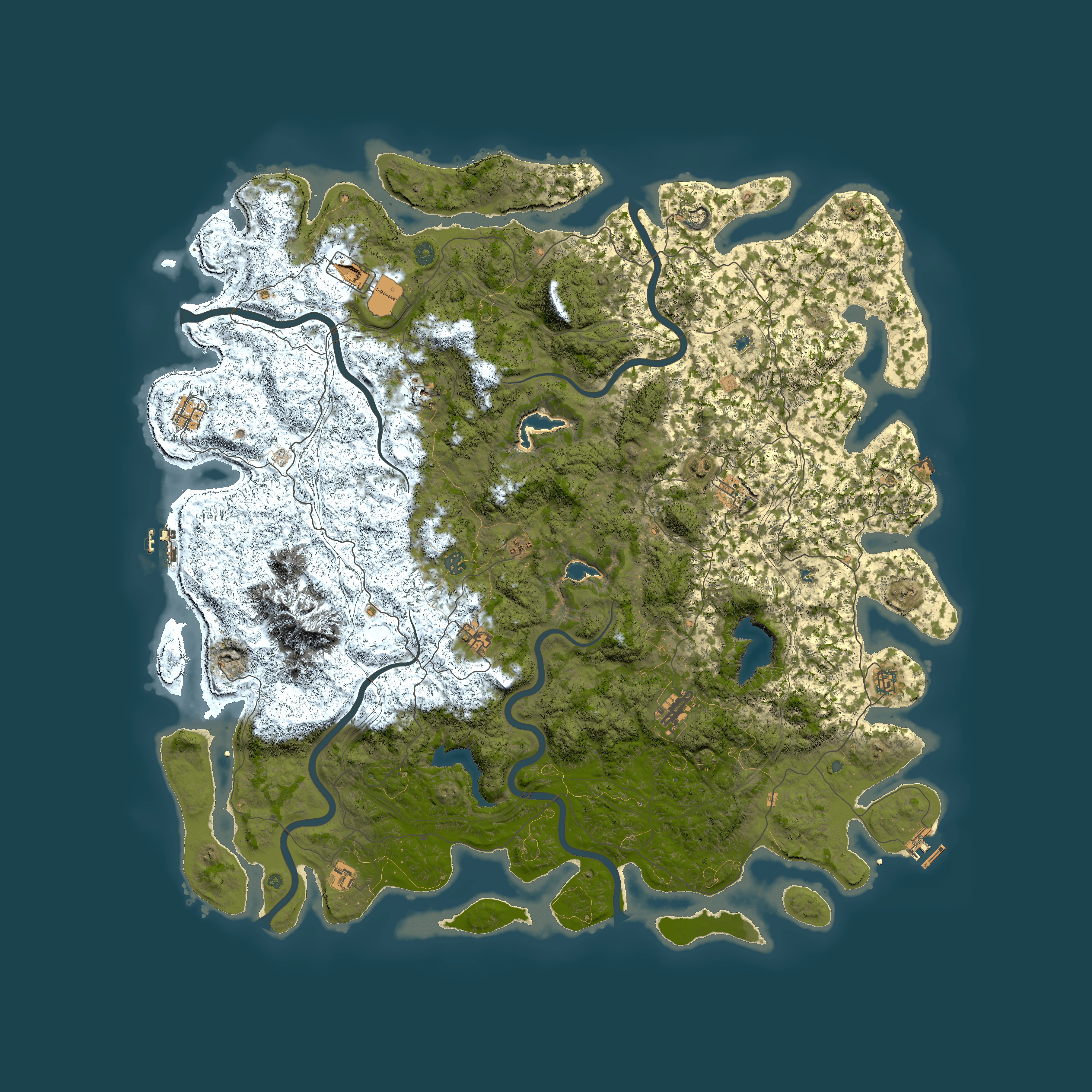 Full top-down render of Rust map seed 1293887905, 5950x5950m