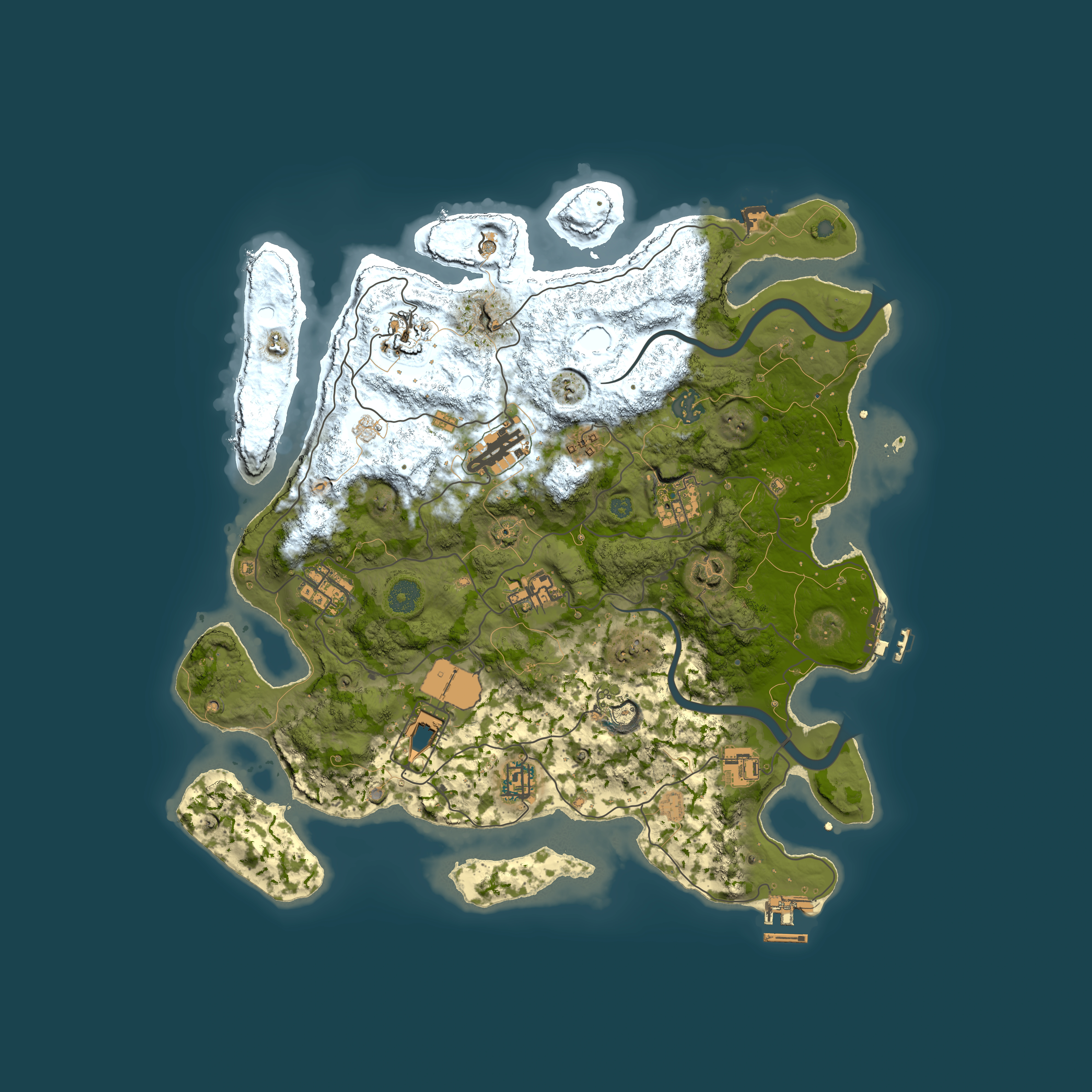 Full top-down render of Rust map seed 1050113996, 3850x3850m