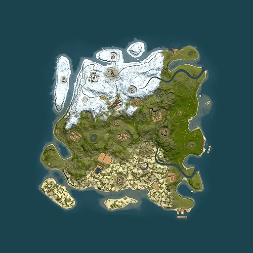 Rust map seed 1050113996, 3850x3850m top-down preview