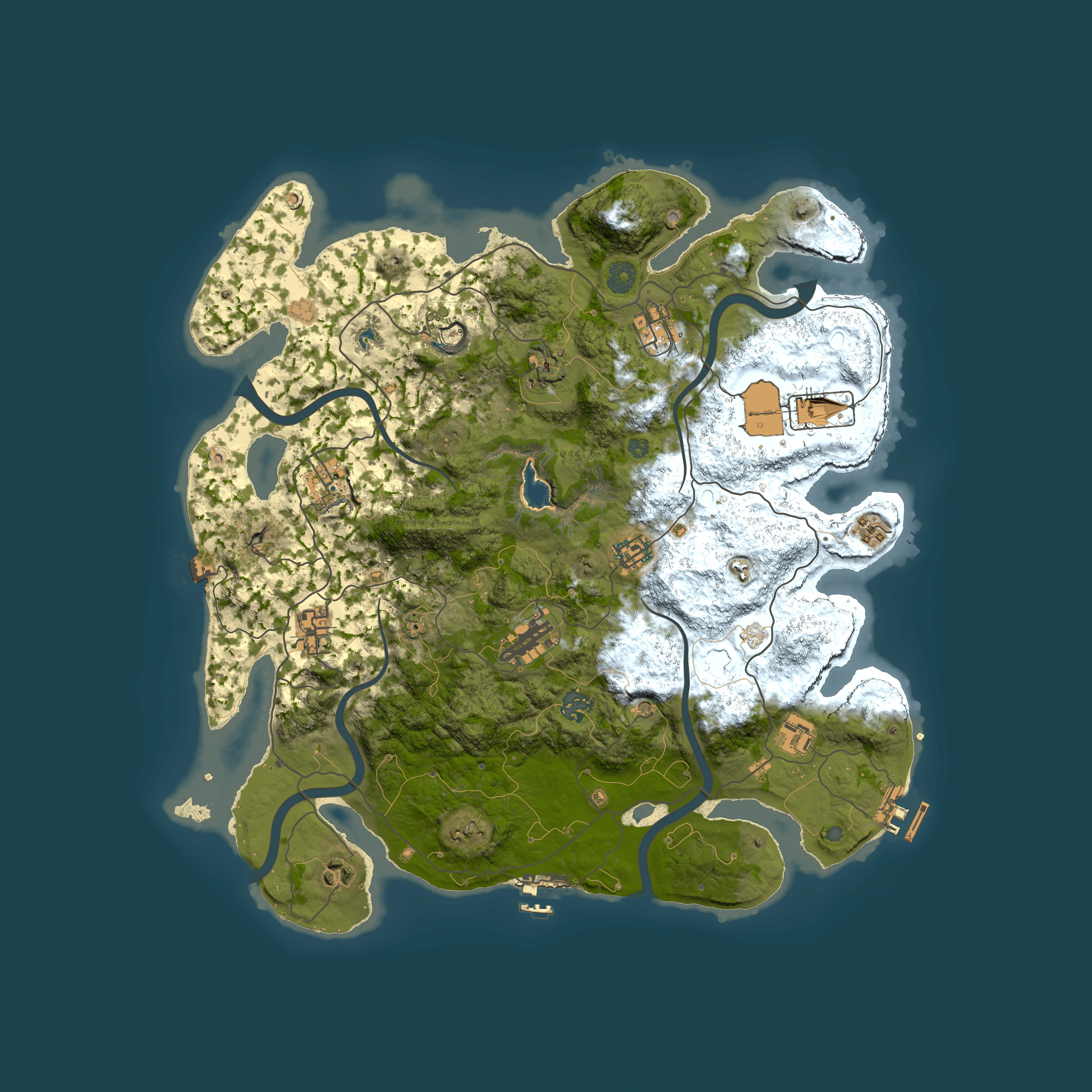 Full top-down render of Rust map seed 1734997695, 4050x4050m