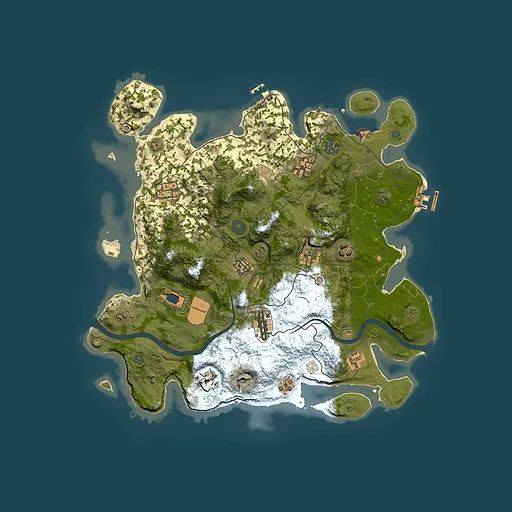 Rust map seed 102799073, 3850x3850m top-down preview