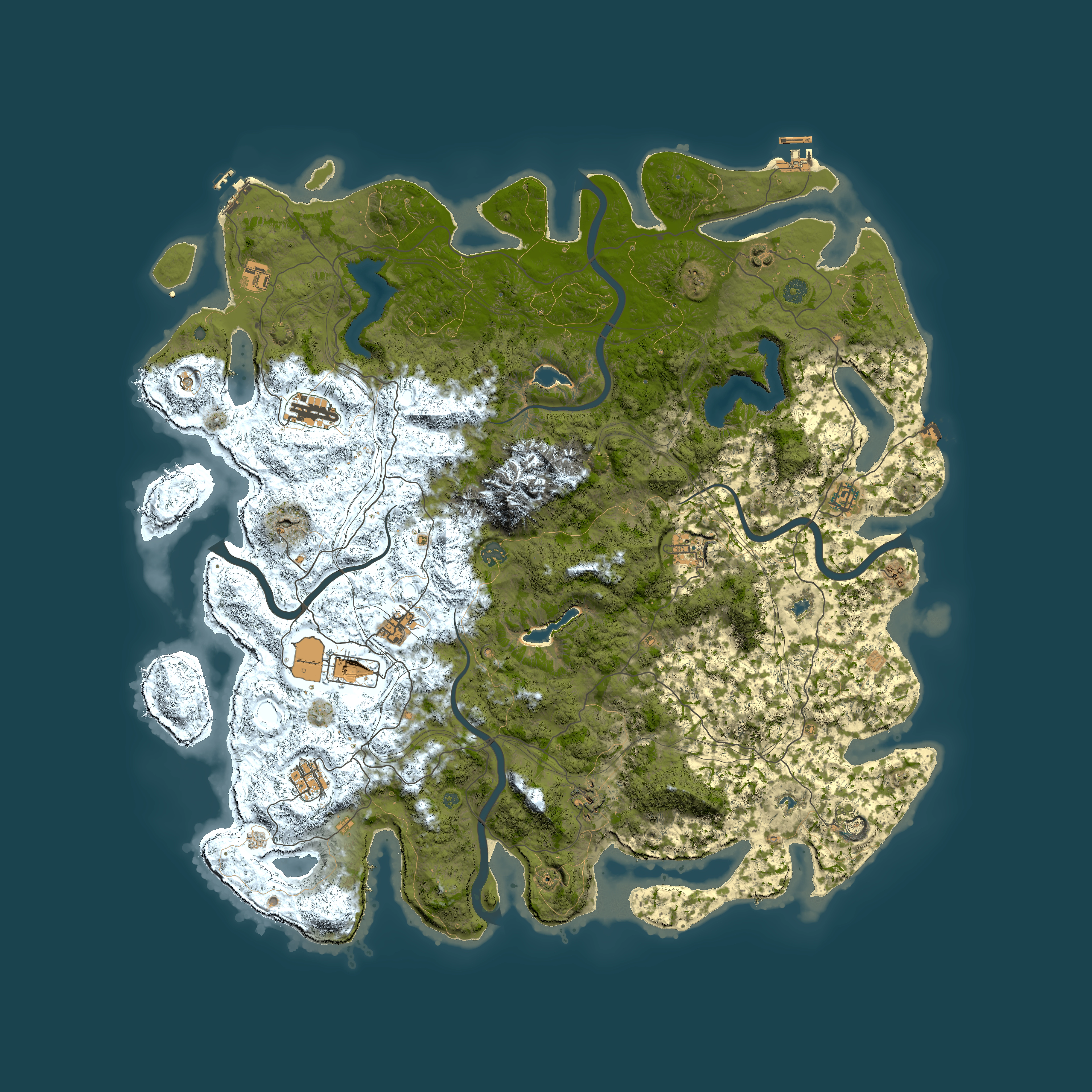 Full top-down render of Rust map seed 1225179119, 5350x5350m