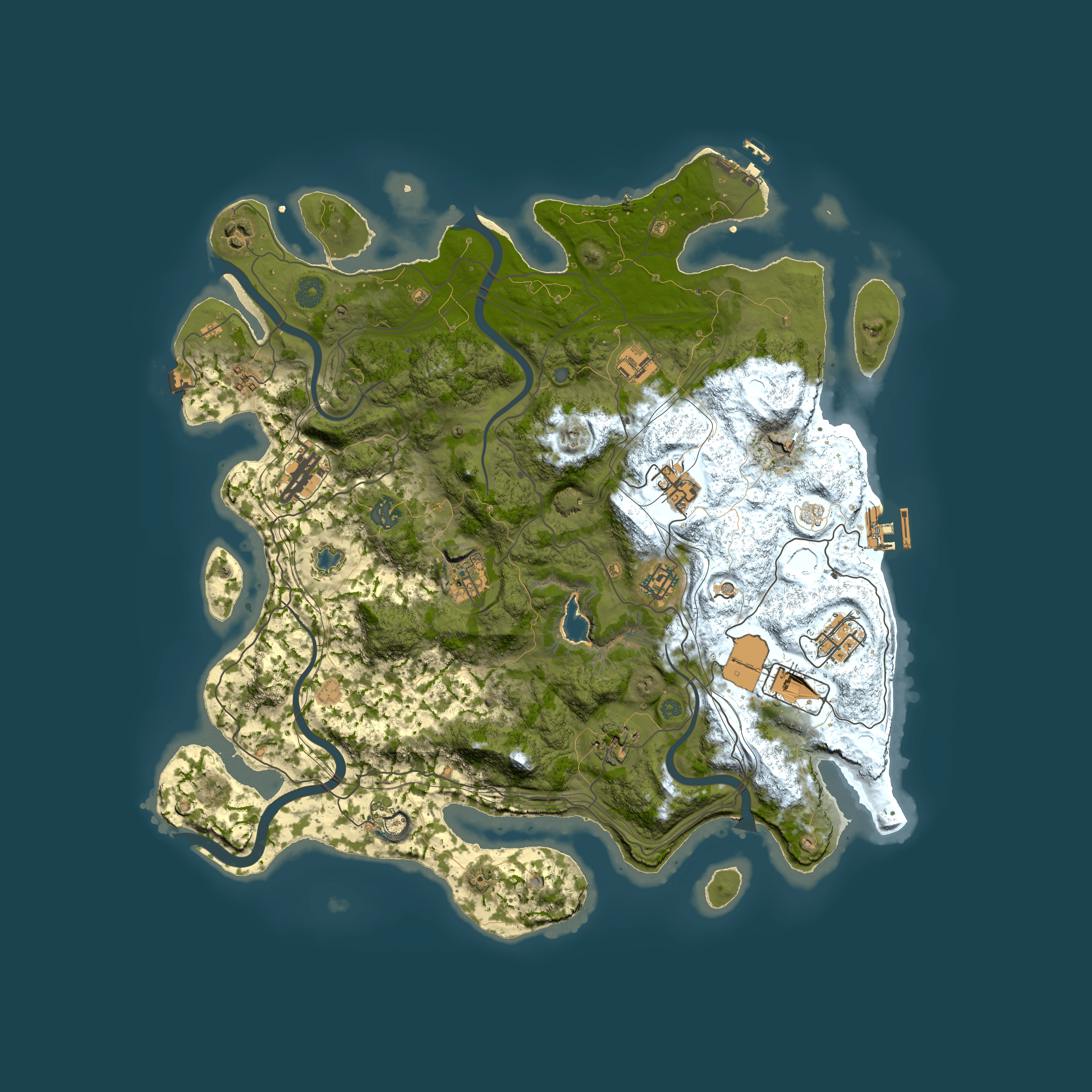 Full top-down render of Rust map seed 2127458061, 4250x4250m