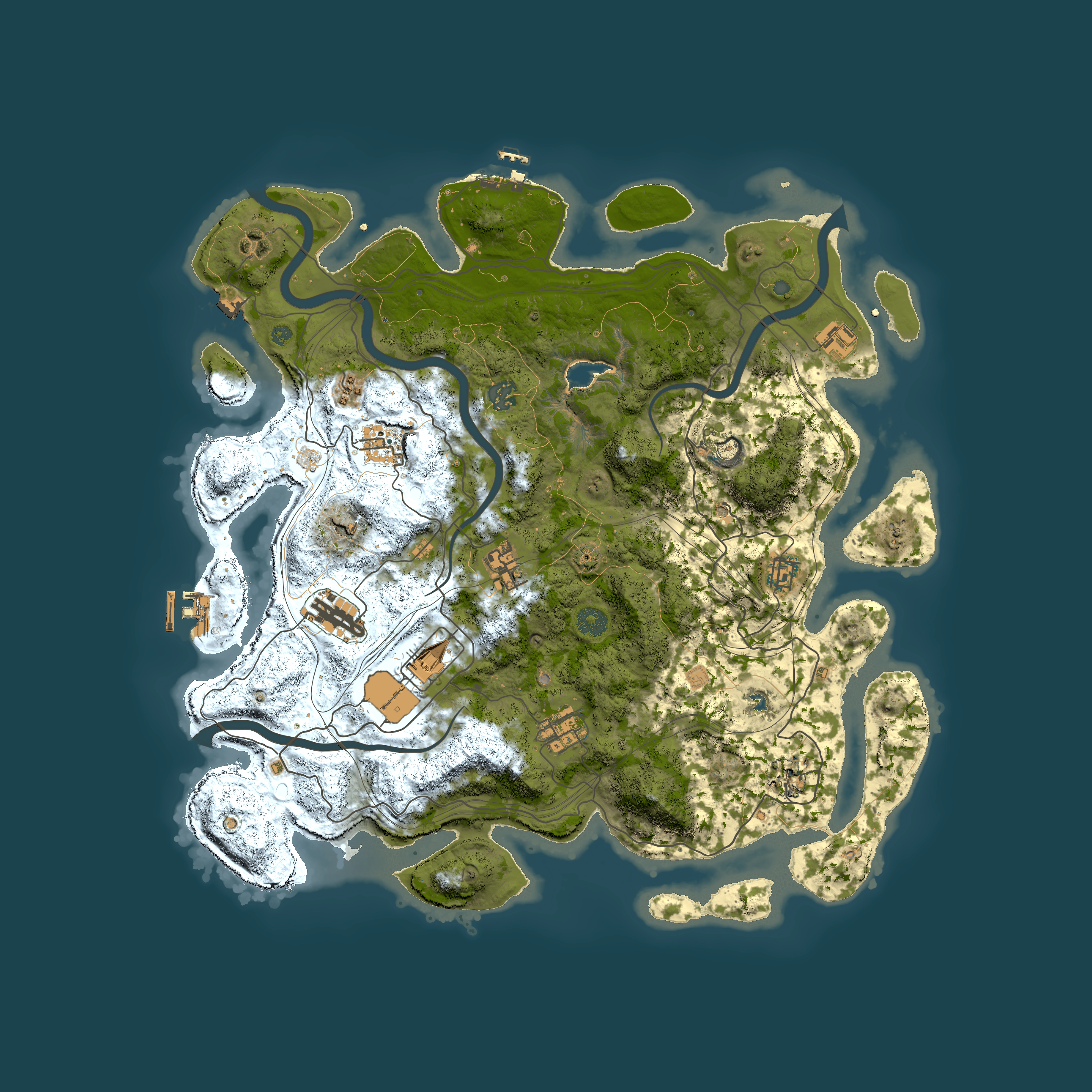 Full top-down render of Rust map seed 49716963, 4300x4300m