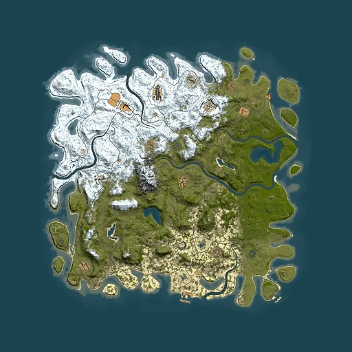 Rust map seed 453965465, 5550x5550m top-down preview