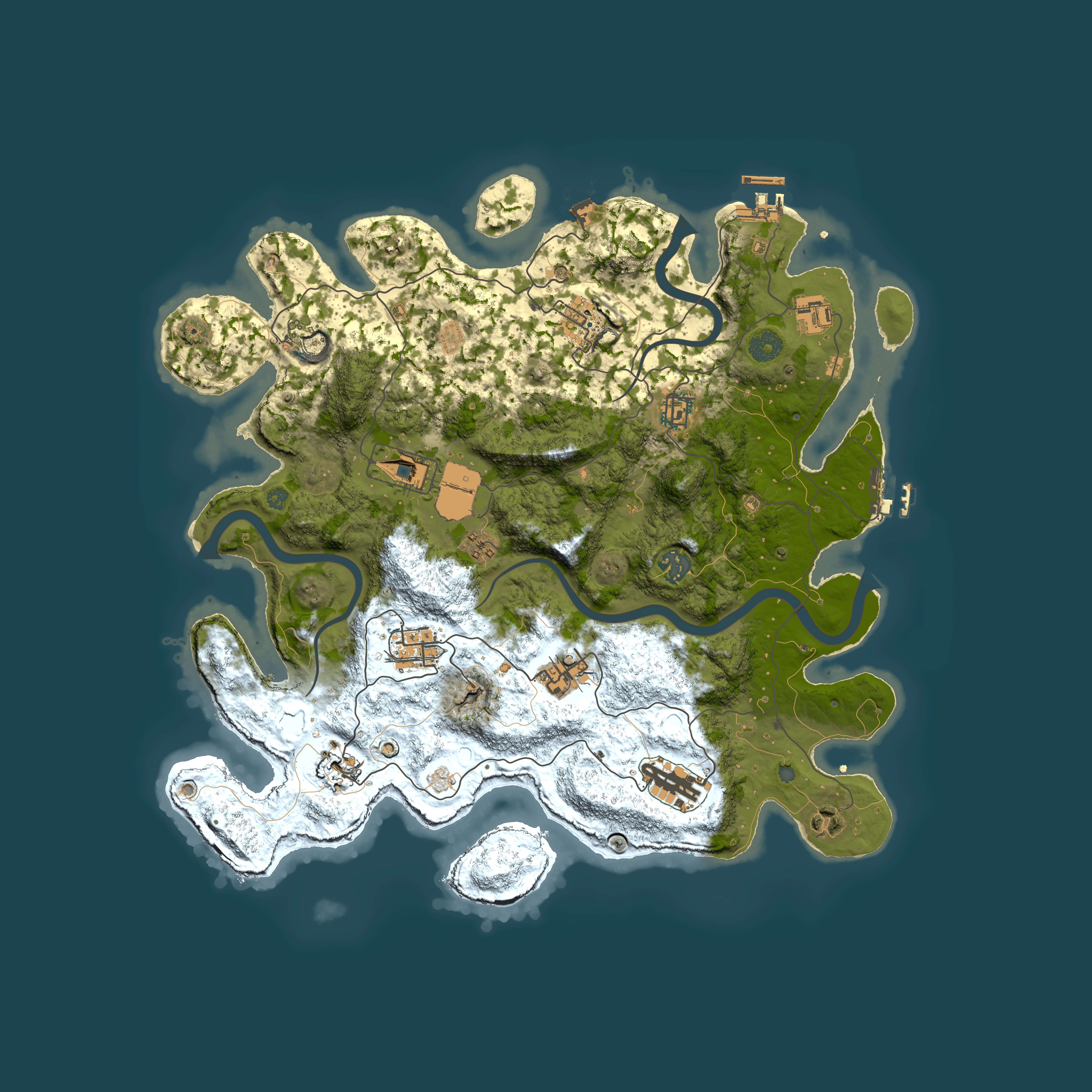 Full top-down render of Rust map seed 1231646881, 3950x3950m