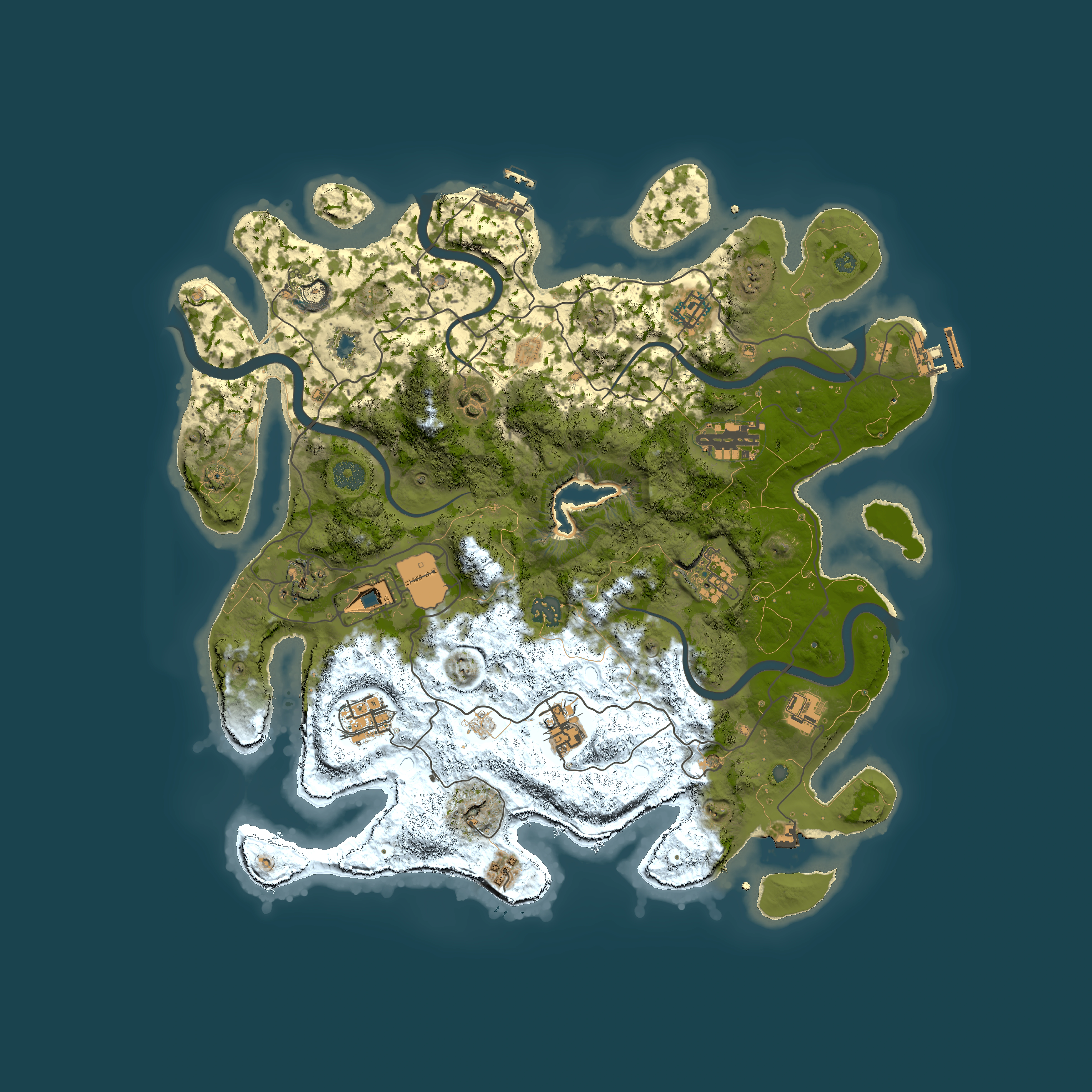 Full top-down render of Rust map seed 1642649328, 4050x4050m