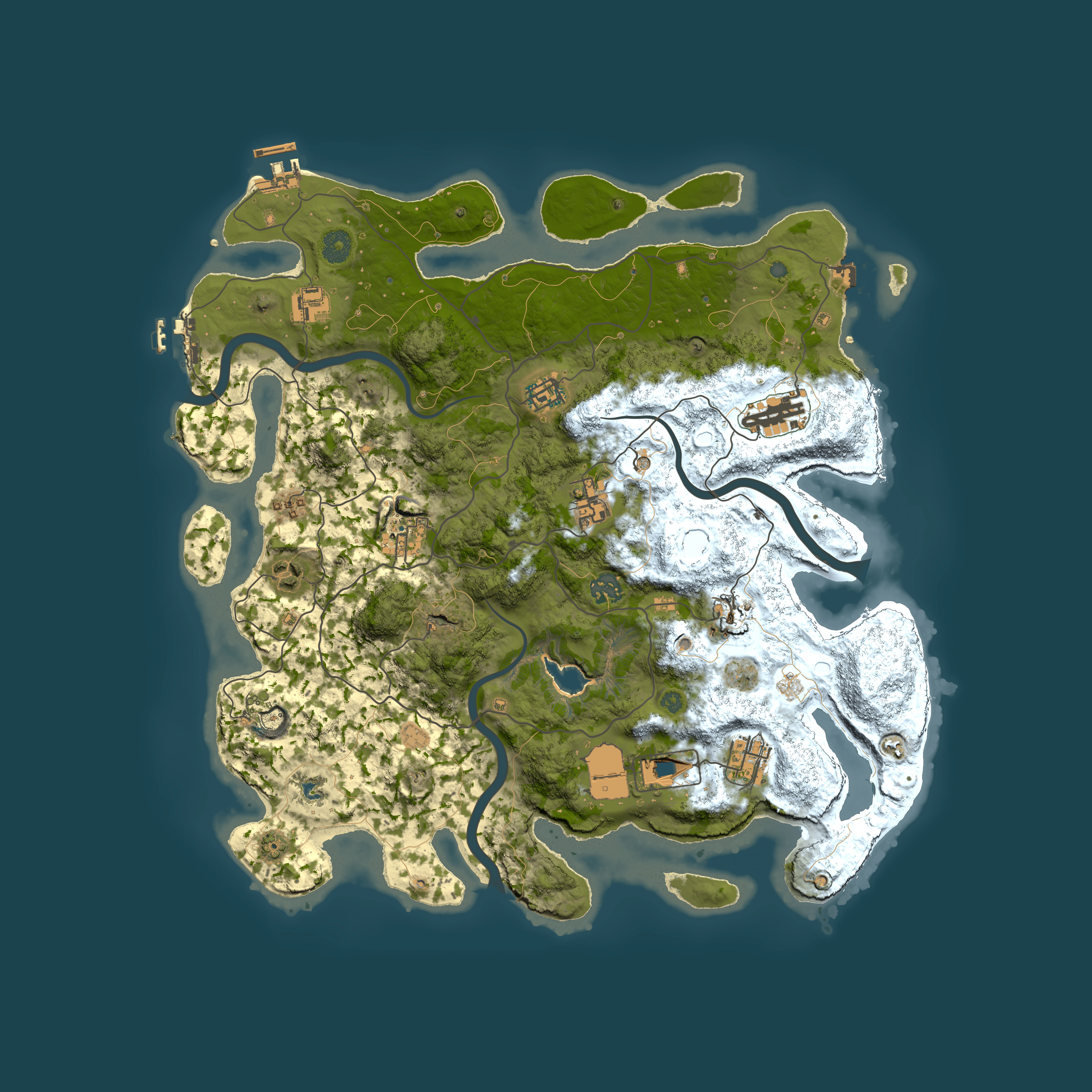 Full top-down render of Rust map seed 1898891495, 4050x4050m