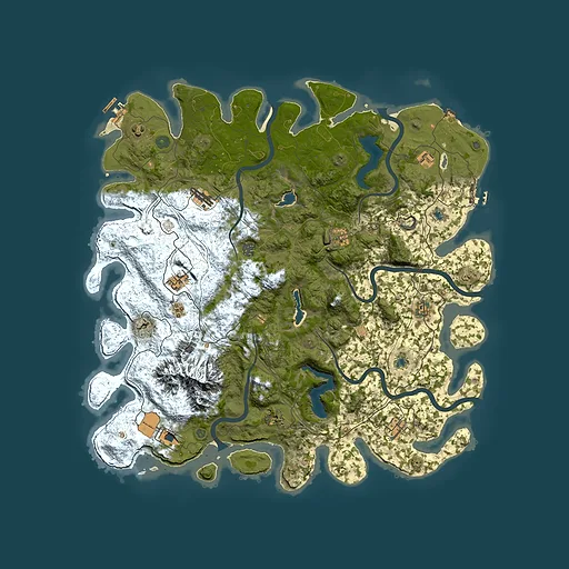 Rust map seed 813372340, 5000x5000m top-down preview